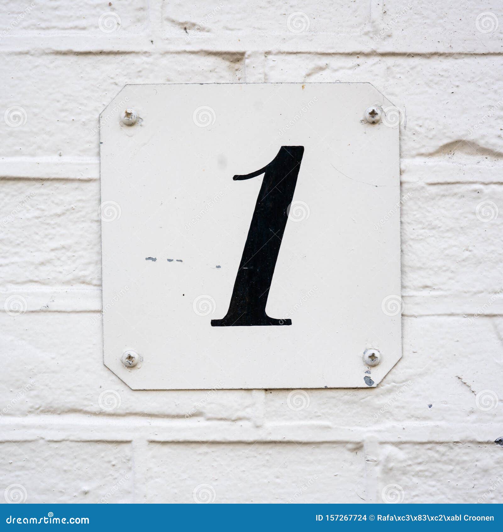 House number 1 stock photo. Image of sign, ordinal, figure 157267724