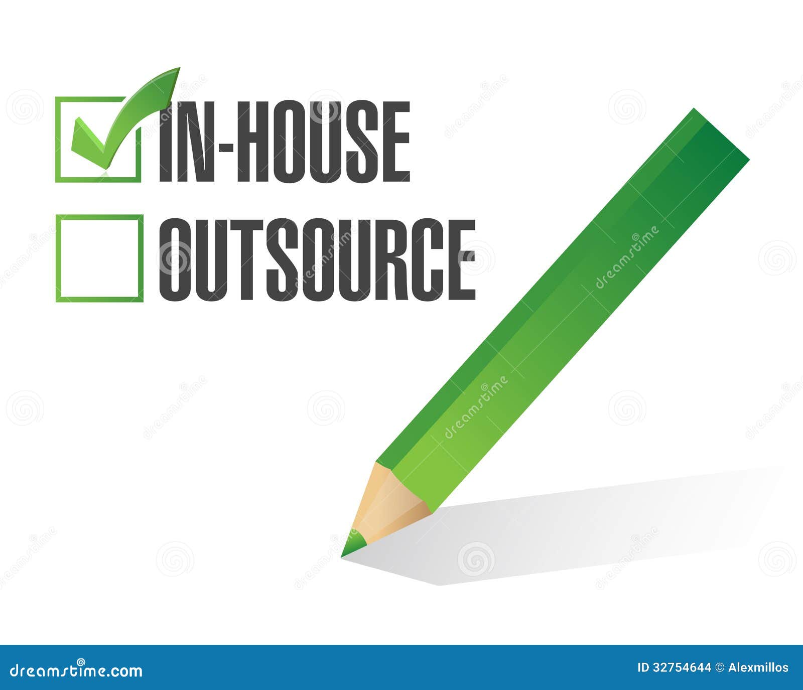 in-house outsource check mark  