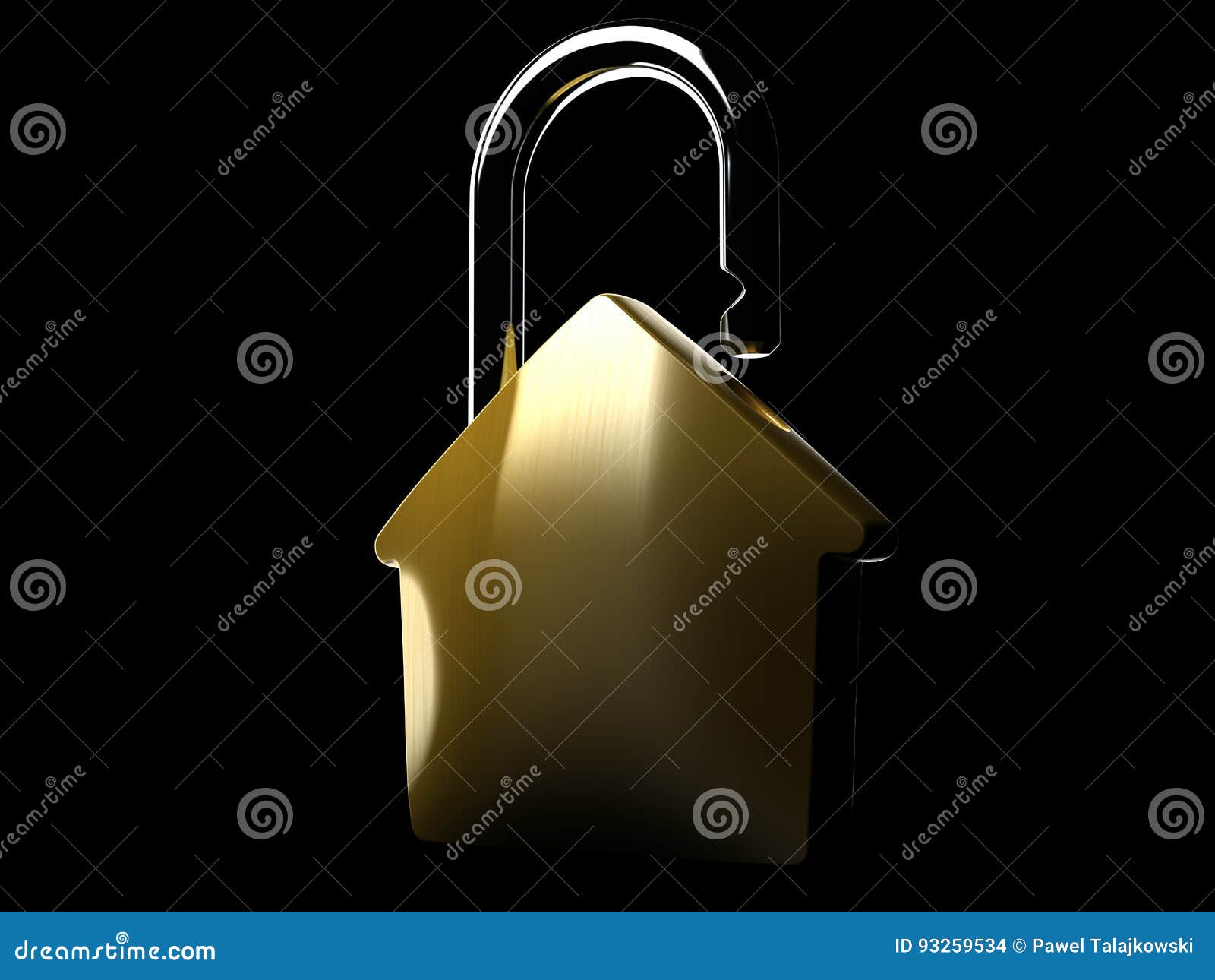 House Padlock Concept Isolated Stock Illustration Illustration of