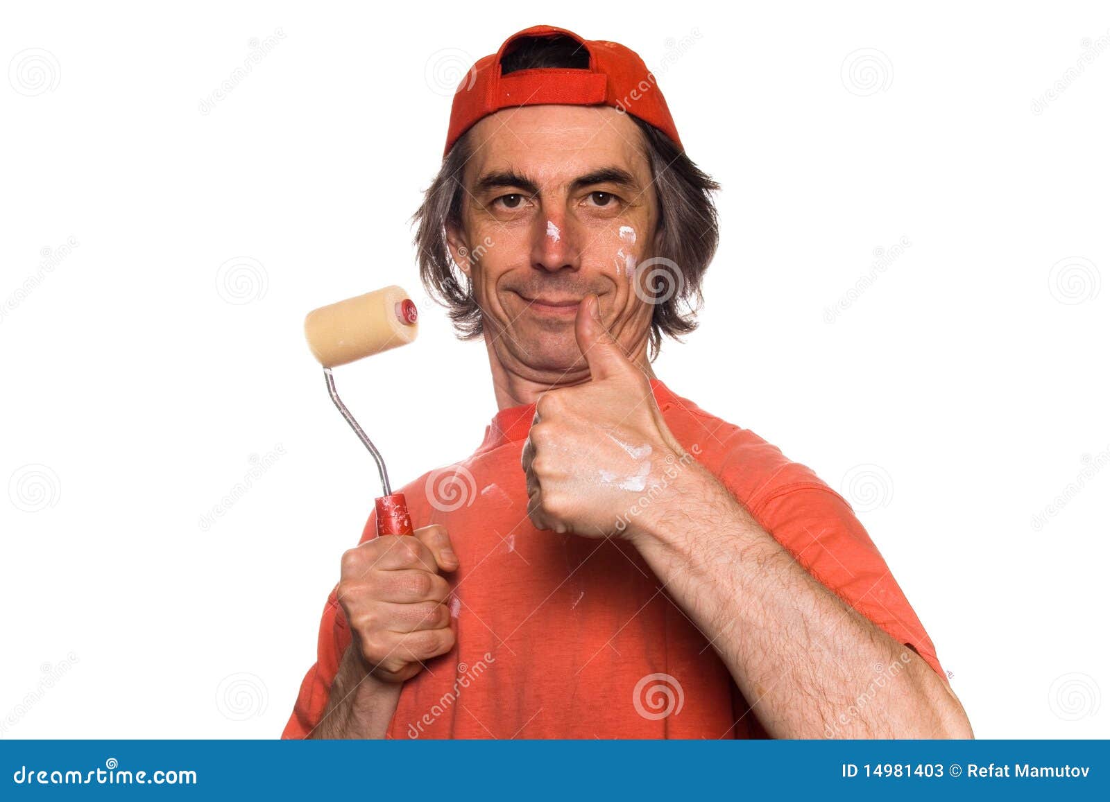 House painter stock image. Image of joyful, adult, happy 14981403