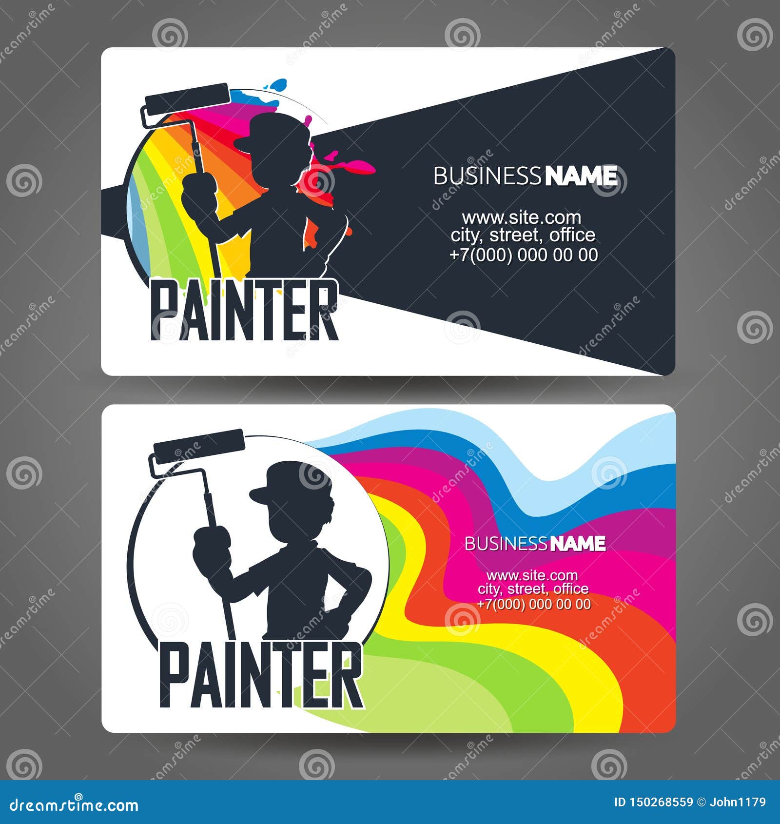 House Painter Business Card Concept Stock Vector