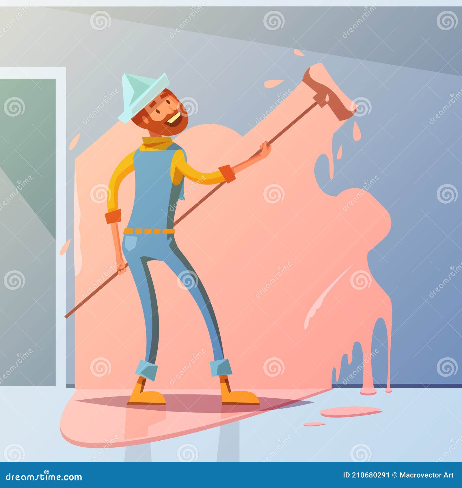 House Painter Illustration stock vector. Illustration of interior