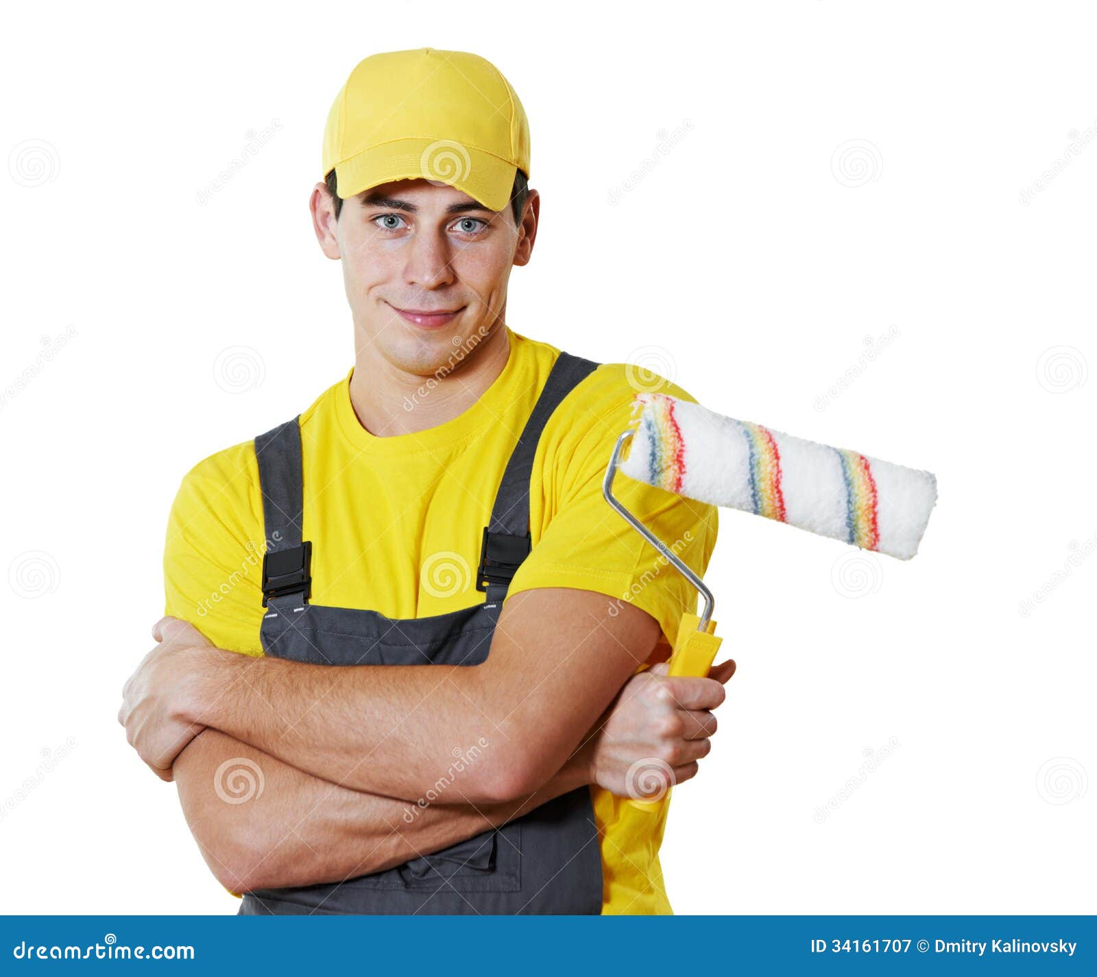 House painter portrait stock image. Image of priming 34161707