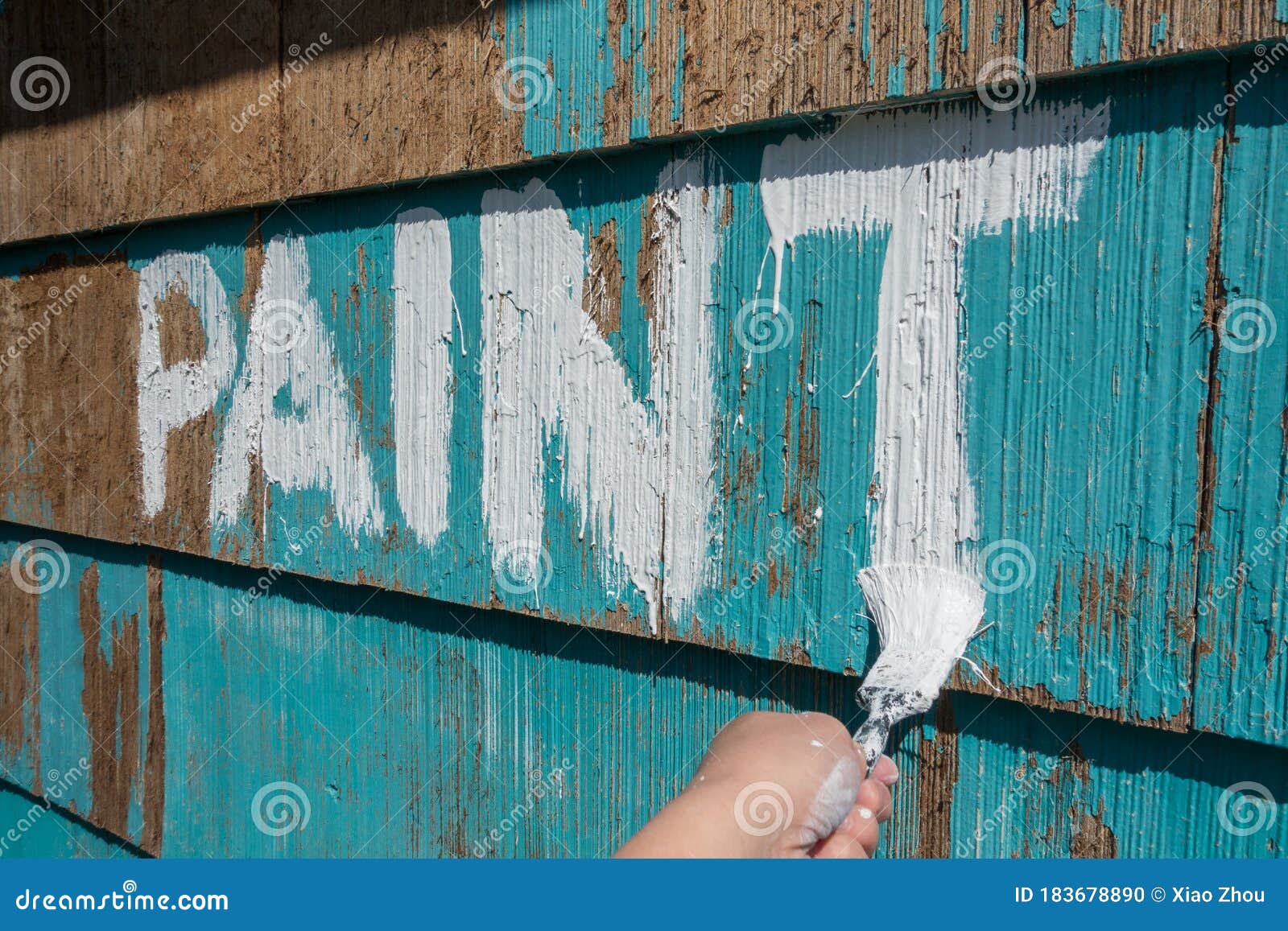 House painting job stock photo. Image of work, wood 183678890