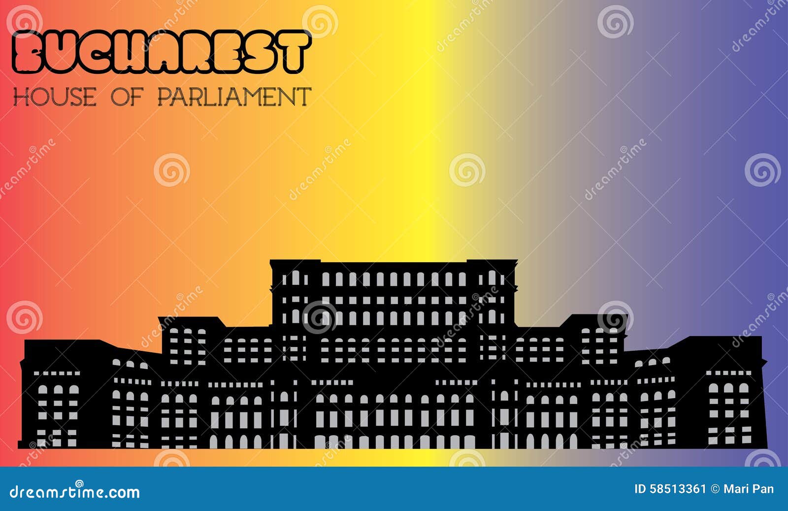 house of parliament, bucharest, silhouette, 