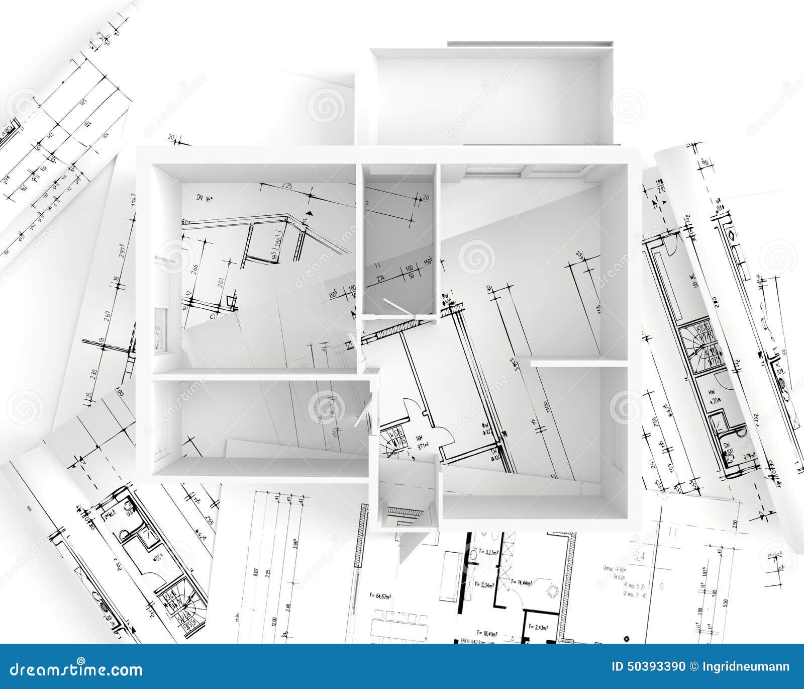  House  Plan  Top View  Interior Design Stock Illustration 