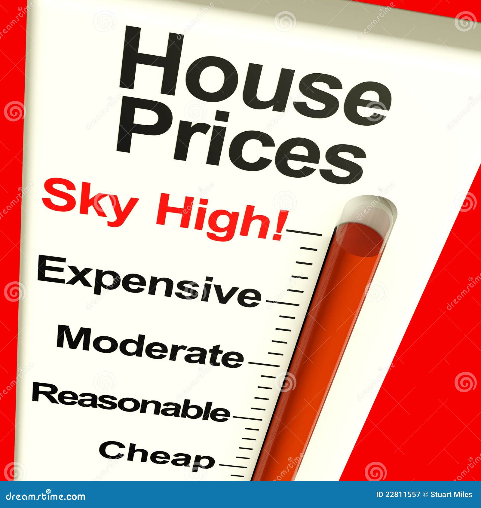 House Prices High Monitor stock illustration. Illustration of property