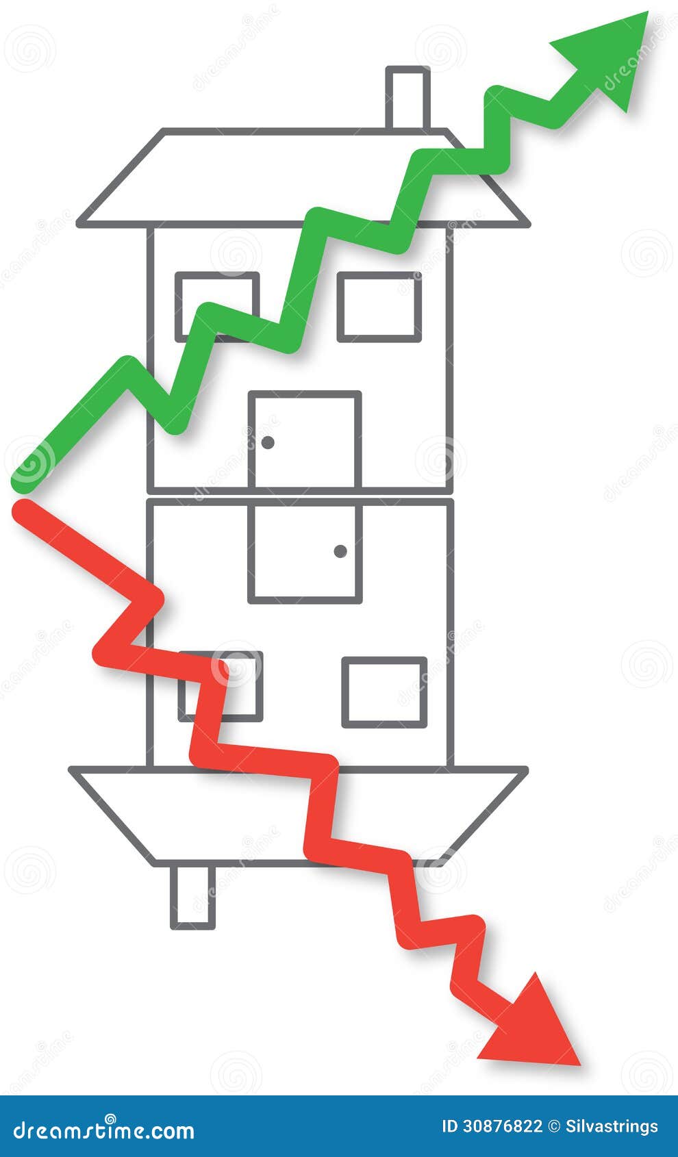 House Prices Going Down Illustrated Graph RoyaltyFree Stock Image