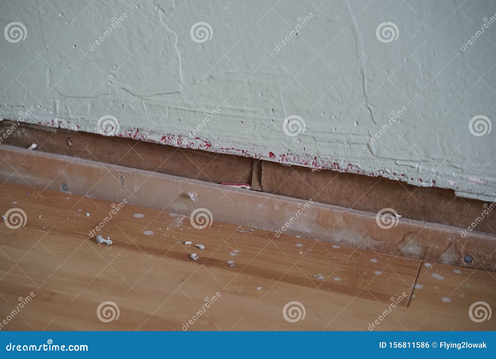 Wall And Floor With No Trim Attached To Wall Stock Photo Image
