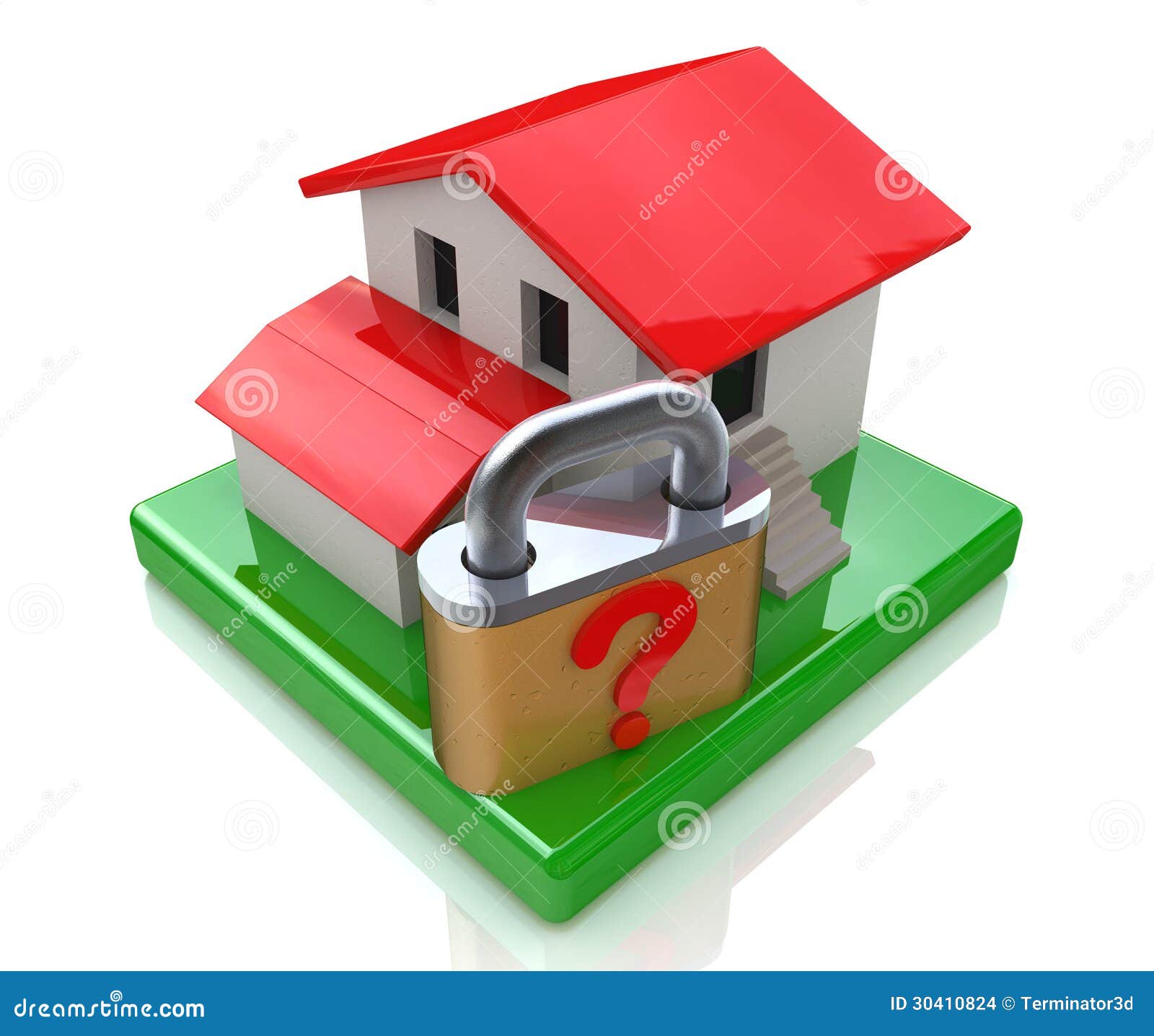 House and question lock stock illustration. Illustration of paths