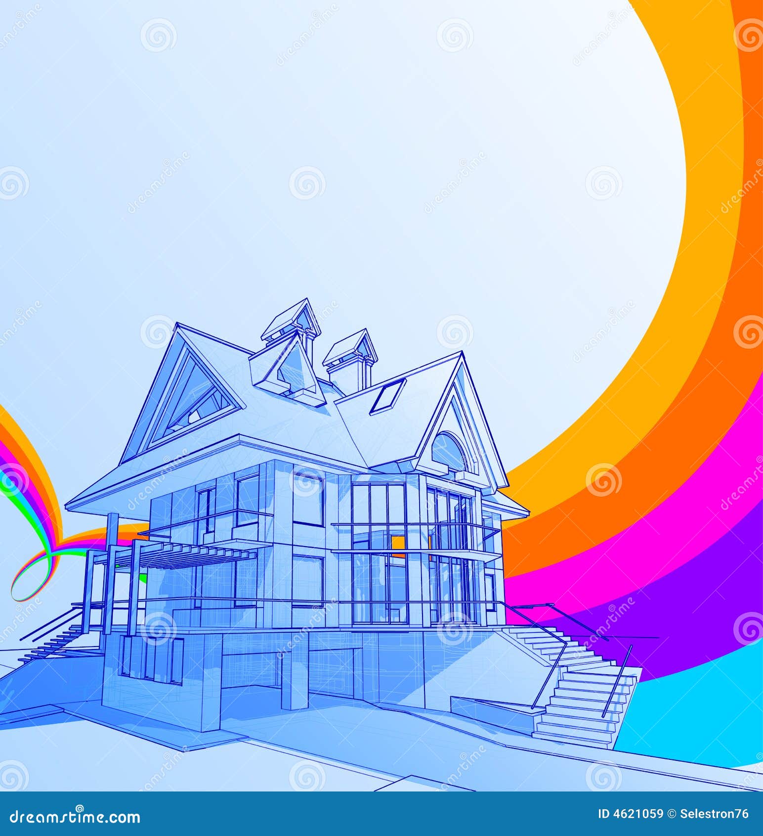 House & rainbow stock vector. Illustration of modern 4621059
