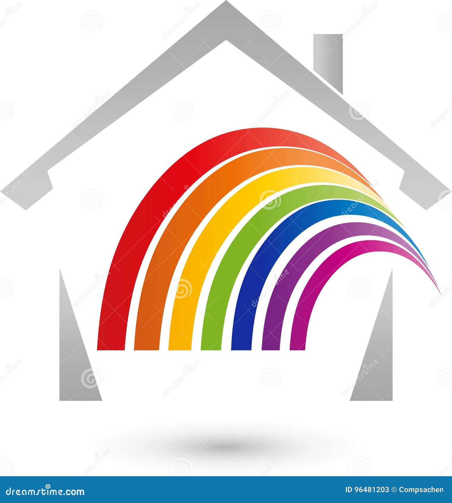 House in Color, Painter and Real Estate Logo, House Logo Stock Vector
