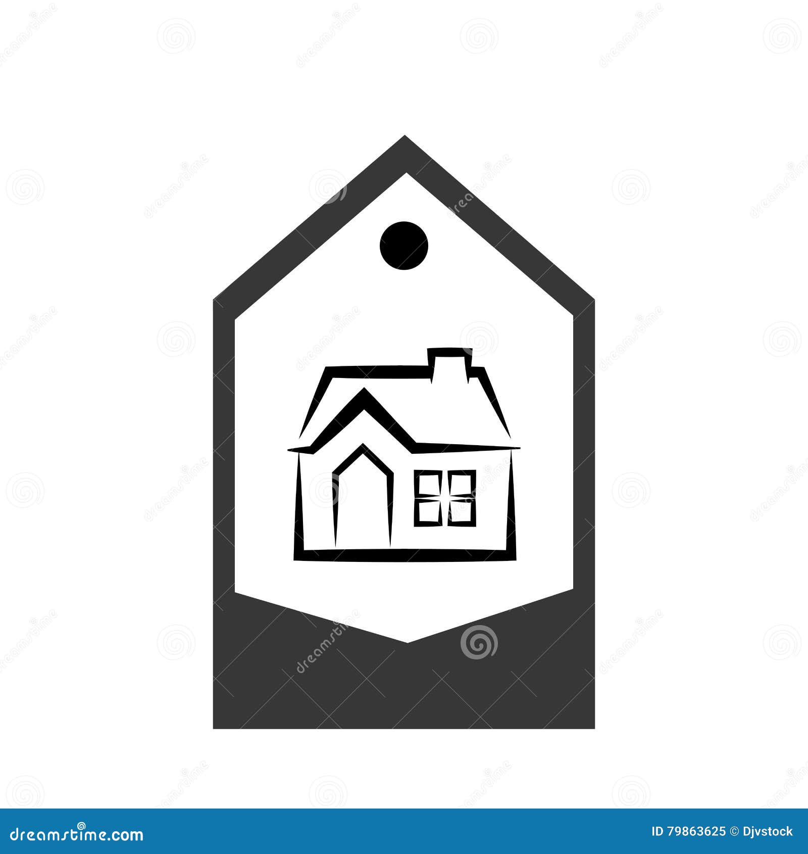 House real estate tag stock vector. Illustration of label 79863625