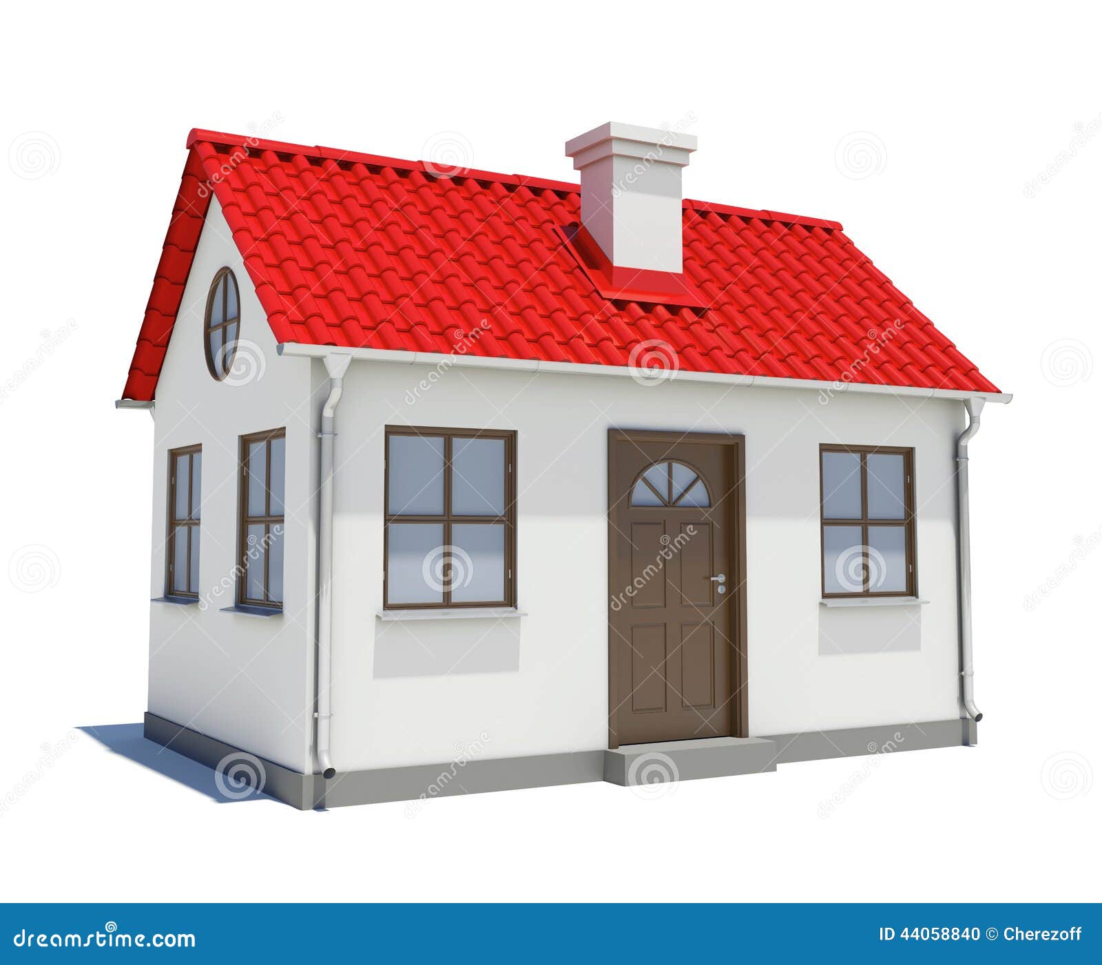 House with red roof stock illustration. Illustration of abstract - 44058840