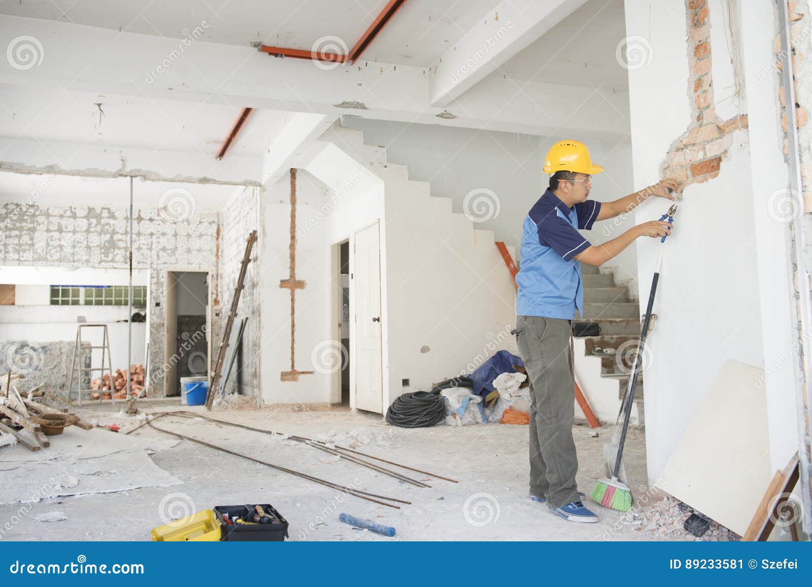 House renewal stock image. Image of contractor, male 89233581