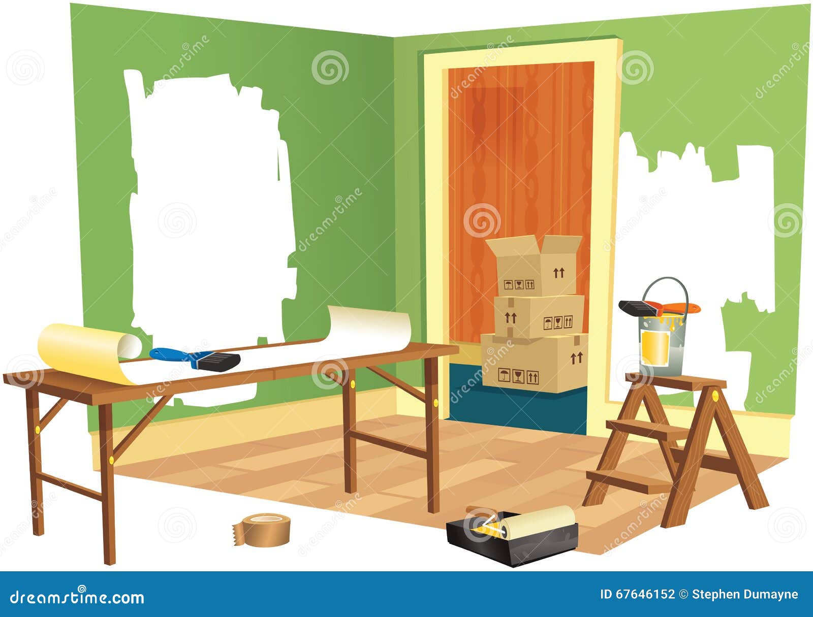 House renovation stock vector. Illustration of addition - 67646152
