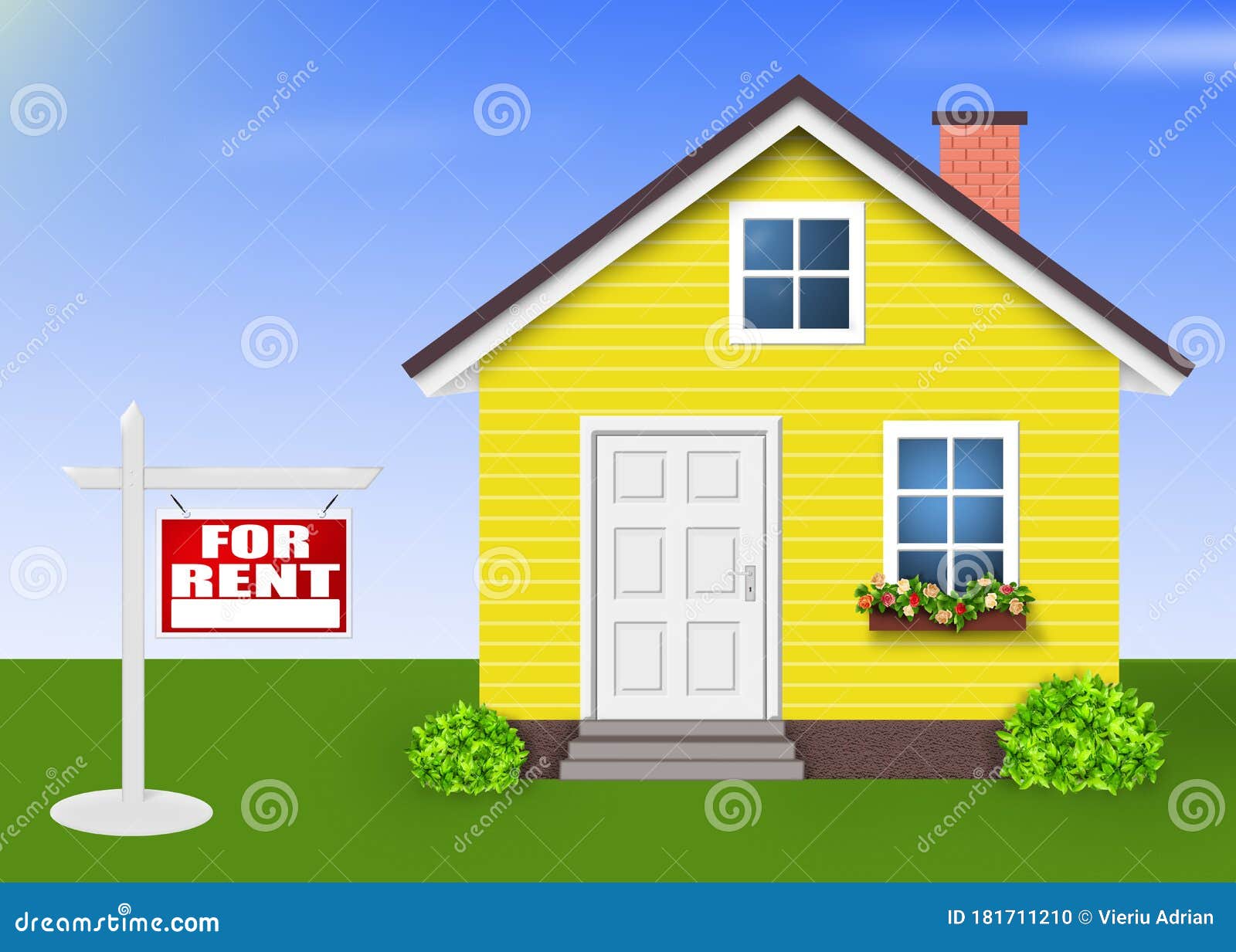 House for Rent ,Home Yellow Stock Illustration Illustration of sale