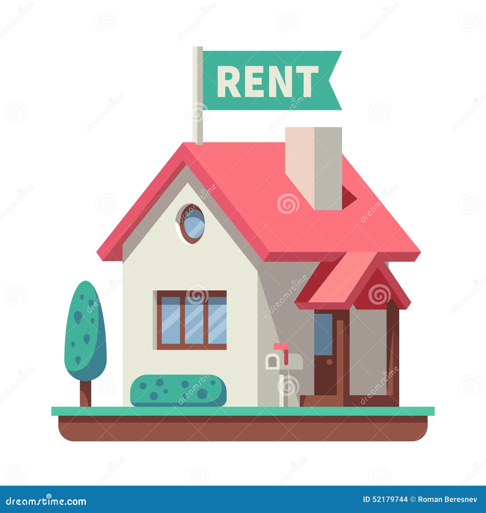 House For Rent Vector Illustration Cartoondealer Com