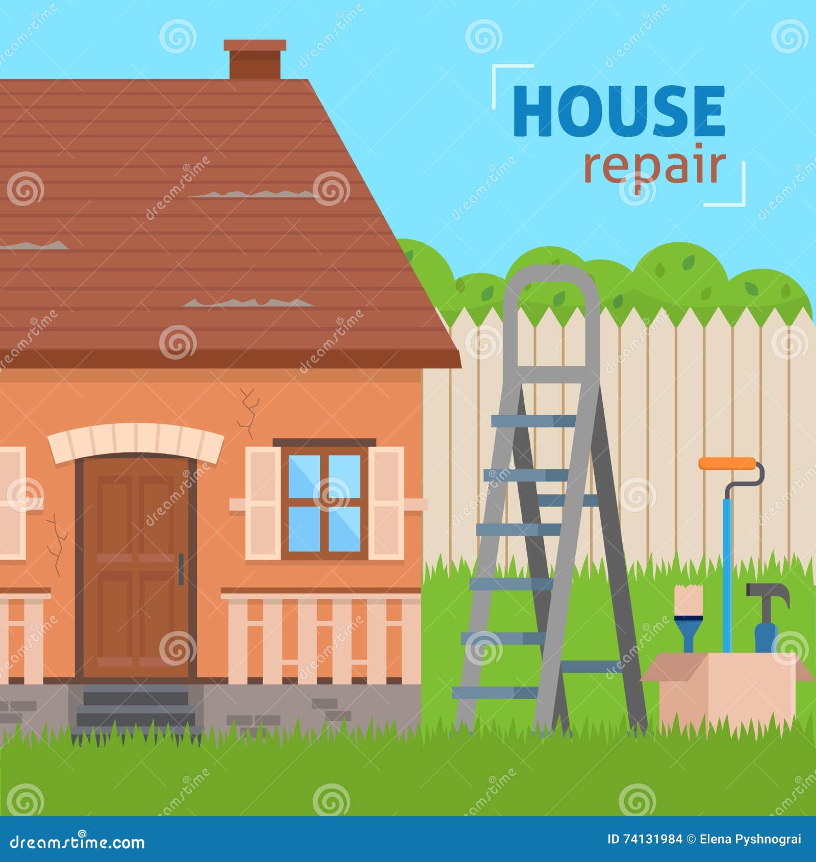 House repair. stock vector. Illustration of property 74131984