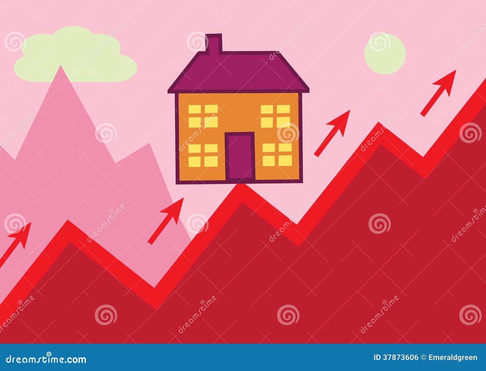 House Rising stock vector. Illustration of sell, mortgage 37873606
