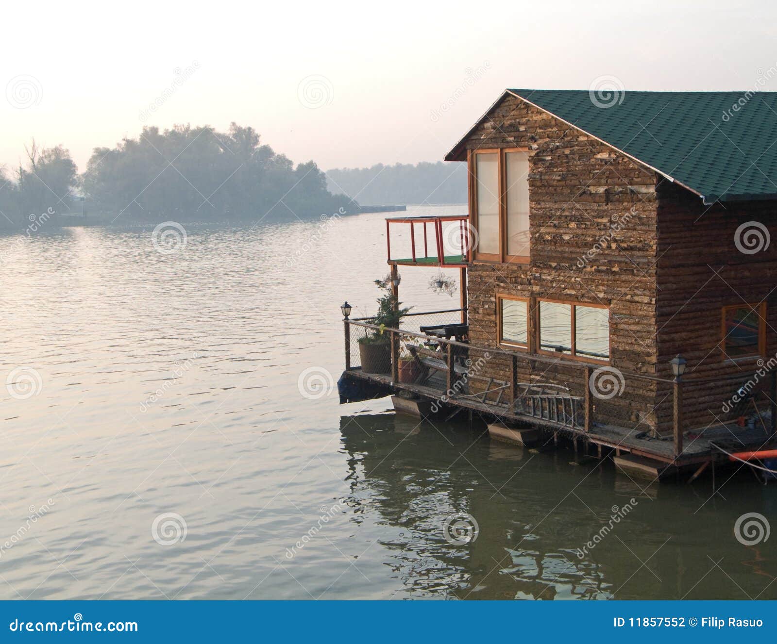 House on river stock photo. Image of pier, wooden, dusk 11857552