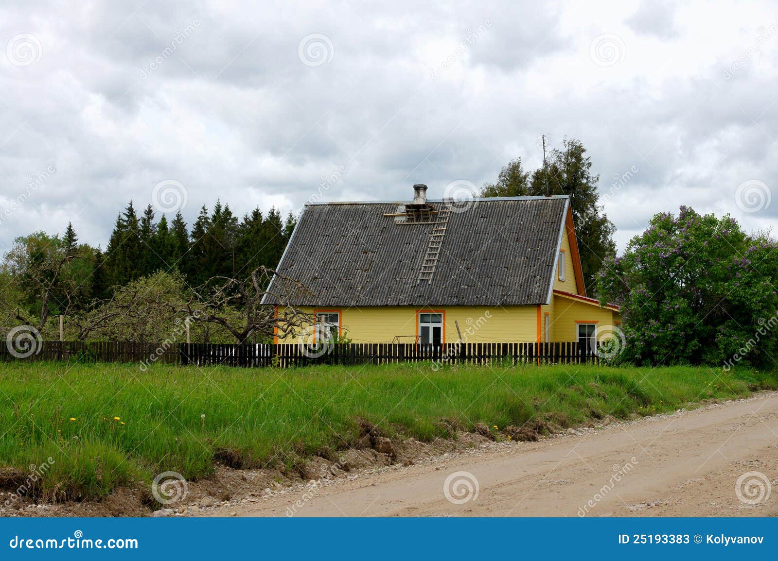 The house at road stock image. Image of structure, landscape 25193383