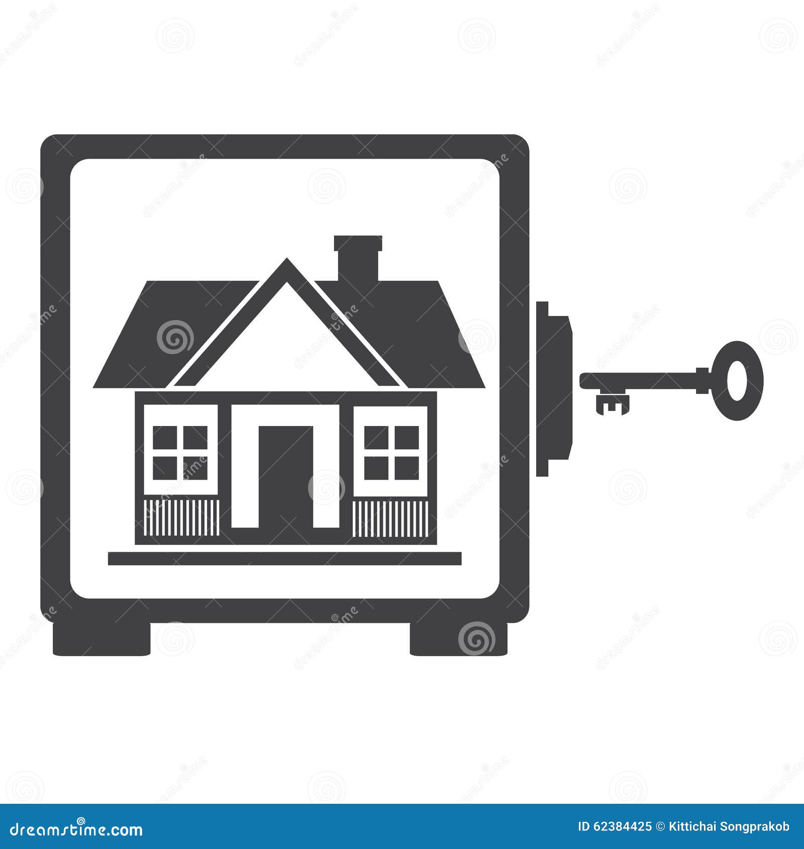House in safe stock vector. Illustration of estate, blue 62384425