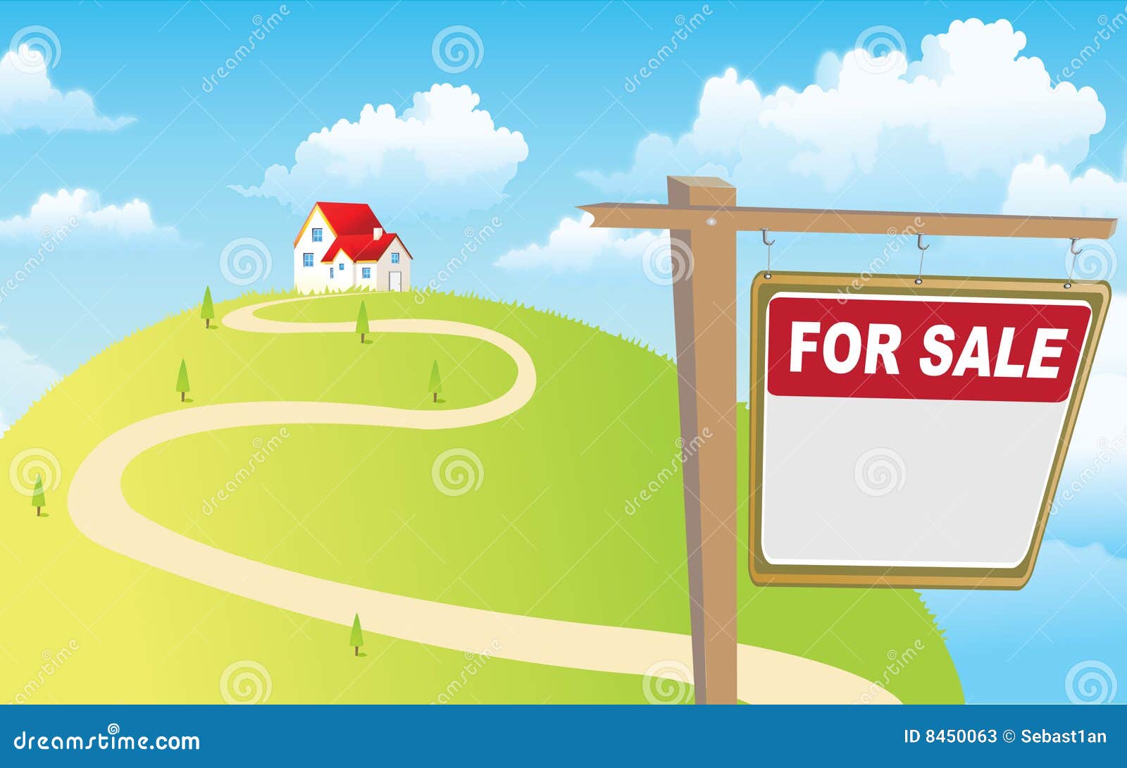 Houses For Sale Meaning Sell House 3d Rendering Stock Image