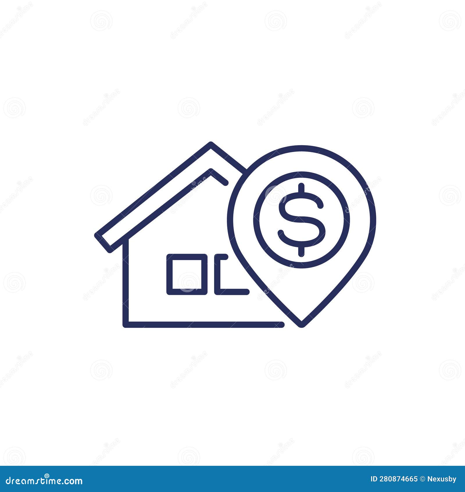 House for Sale Icon, Line Vector Stock Vector Illustration of money, rent 280874665