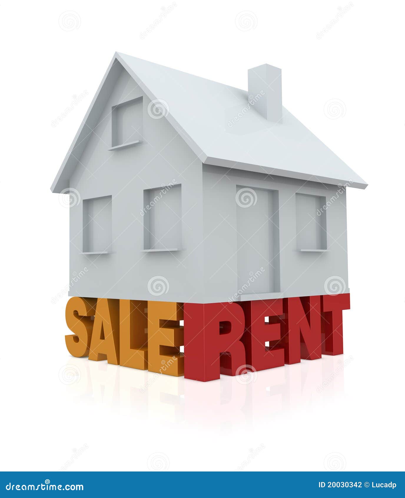 House for sale or rent stock illustration. Illustration of reflection