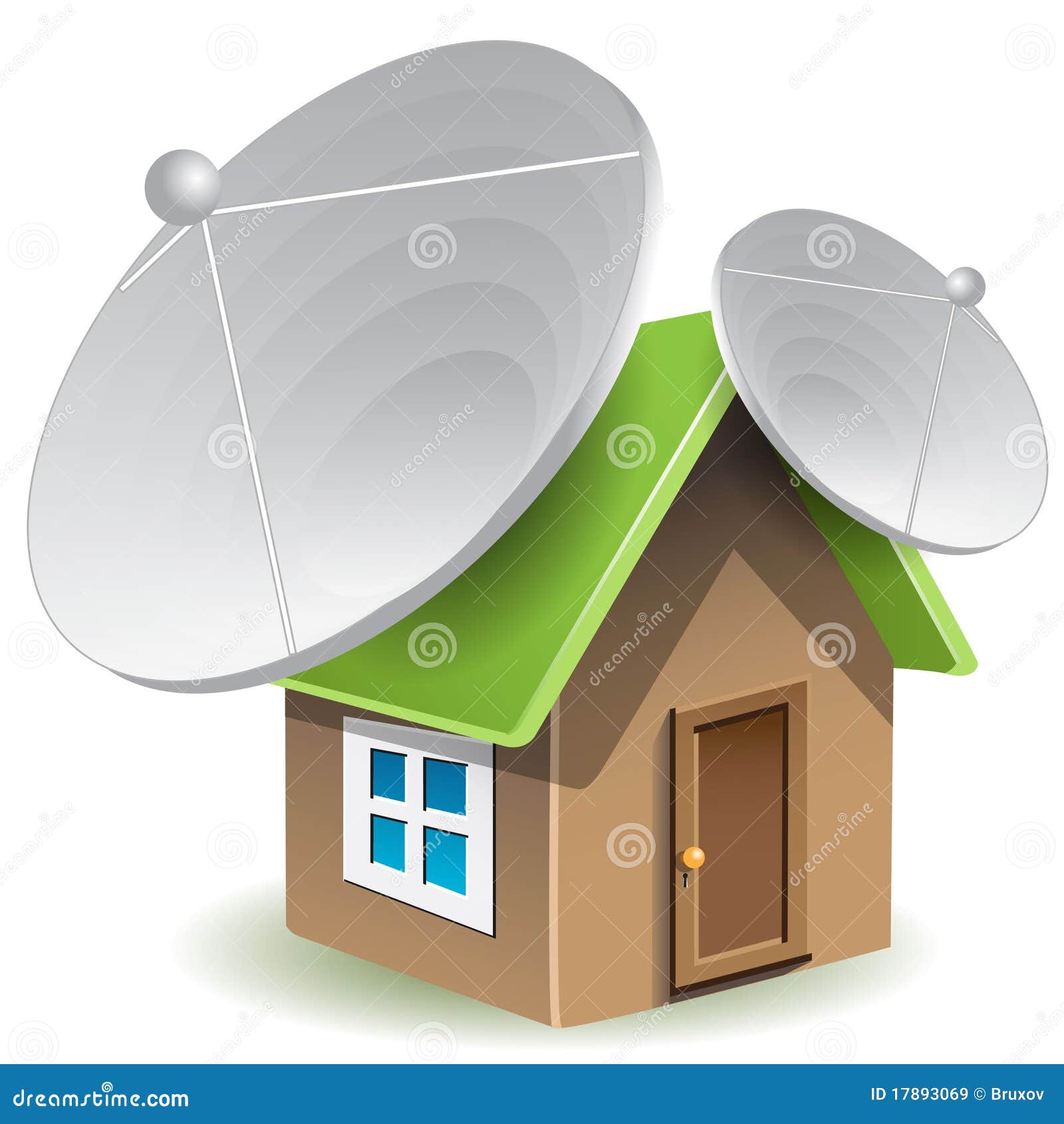 House with Satellite Dishes Stock Vector Illustration of satellite