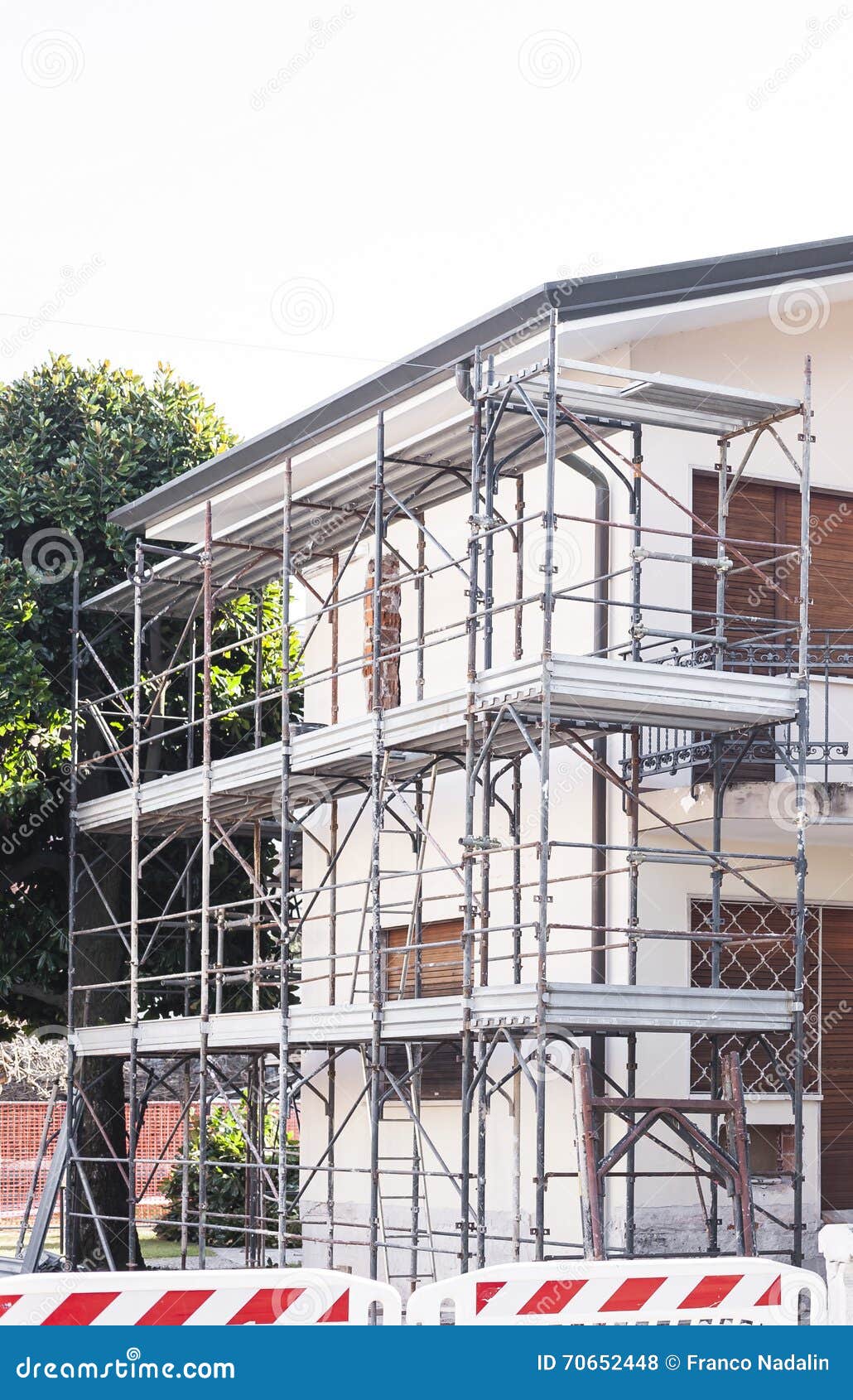 House and scaffold stock photo. Image of estate, industry 70652448