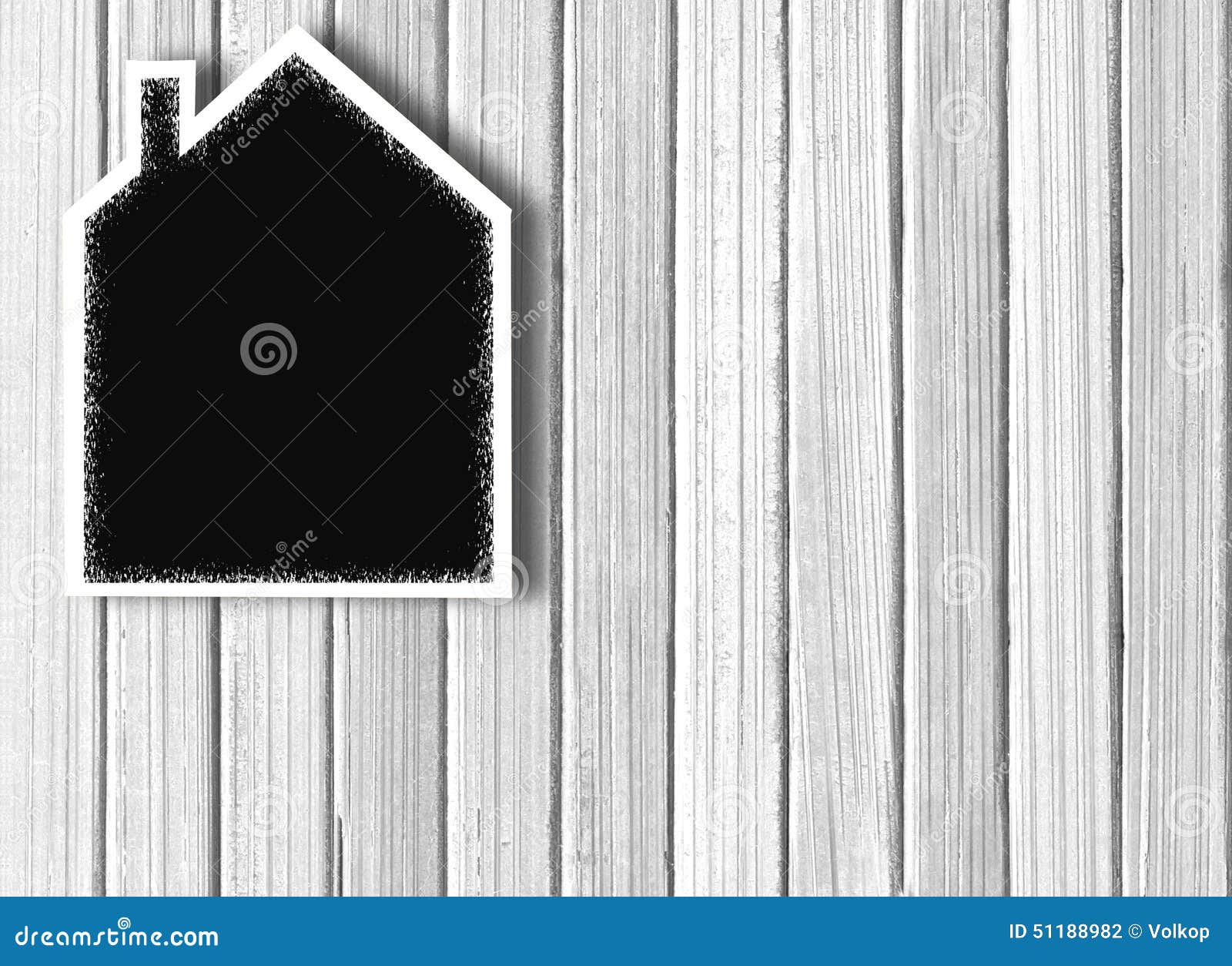 House Shaped Chalkboard Over White Wooden Stock Photo Image of joke