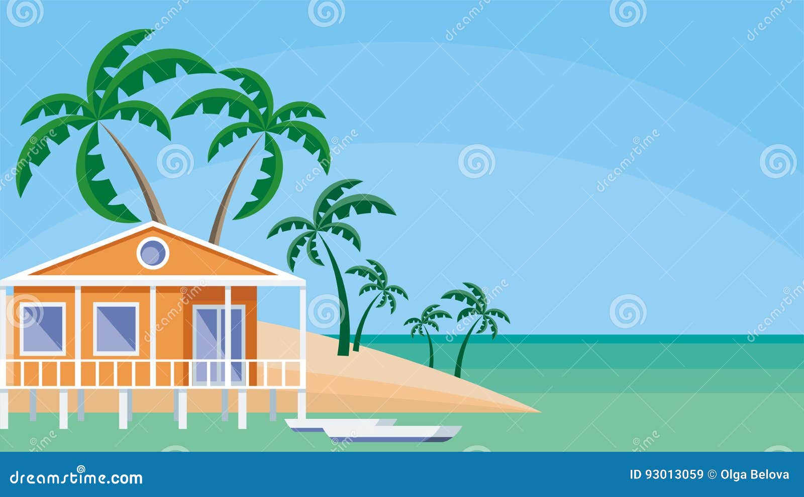 The house on the shore stock illustration. Illustration of raptor ...