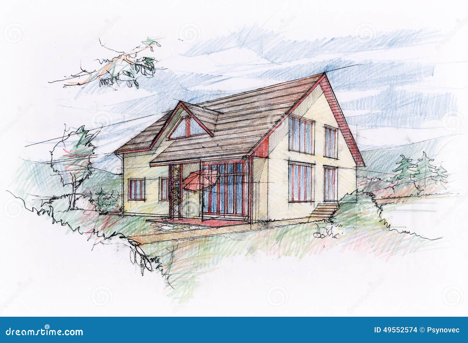  House  sketch  design  stock illustration Image of draw 