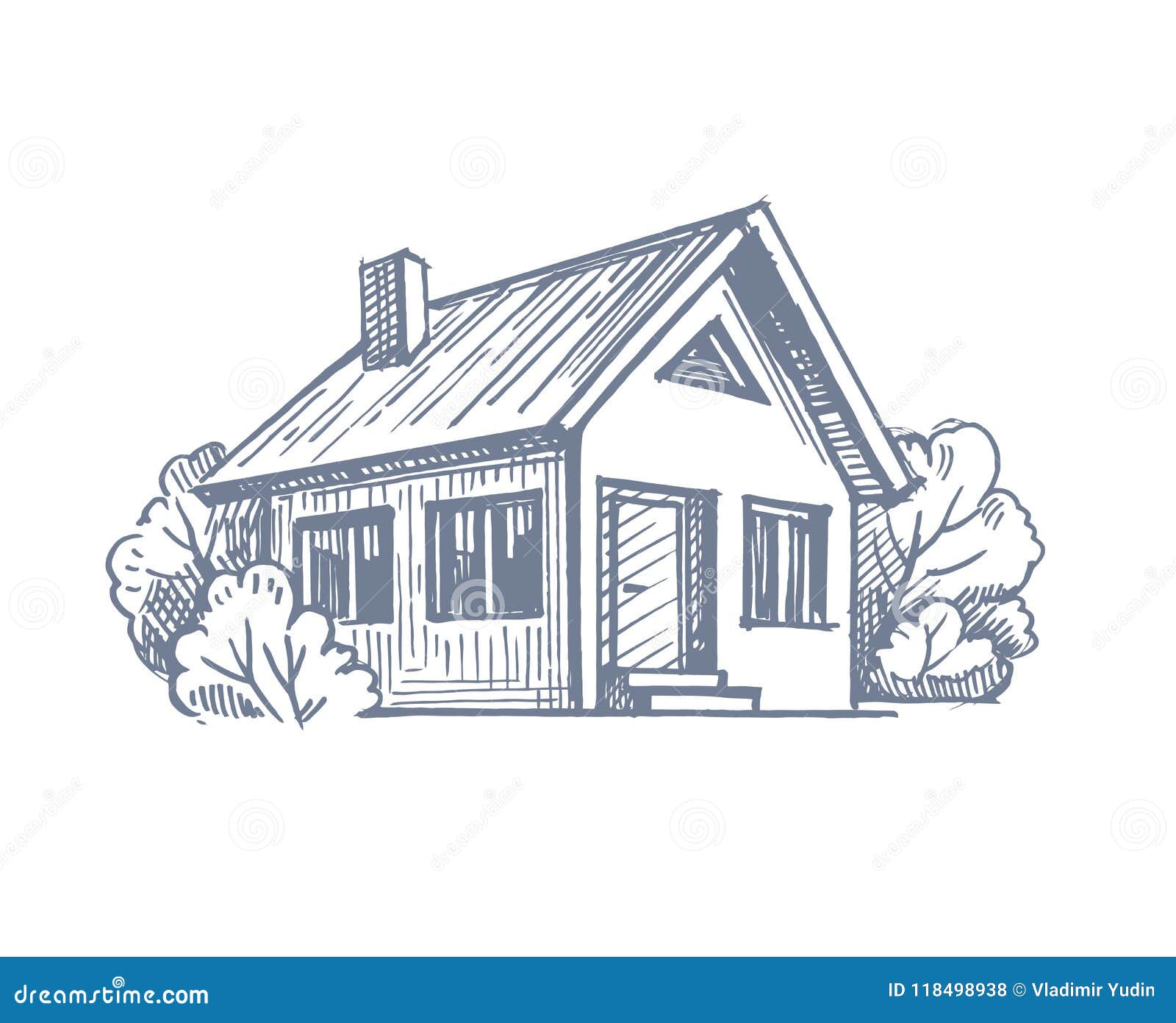 Creative Sketch Drawing House Vector 