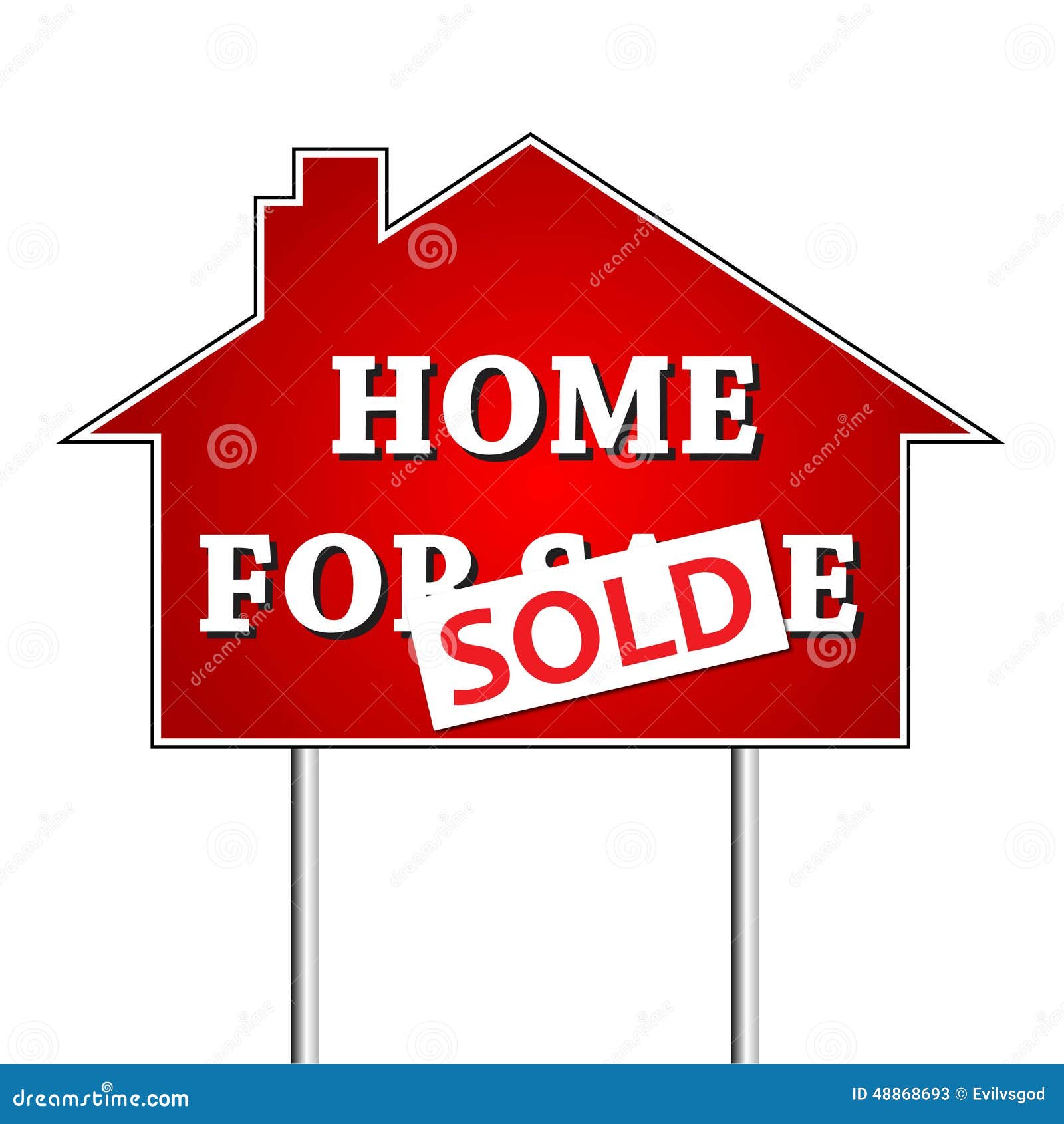 House sold 3 stock illustration. Illustration of business 48868693