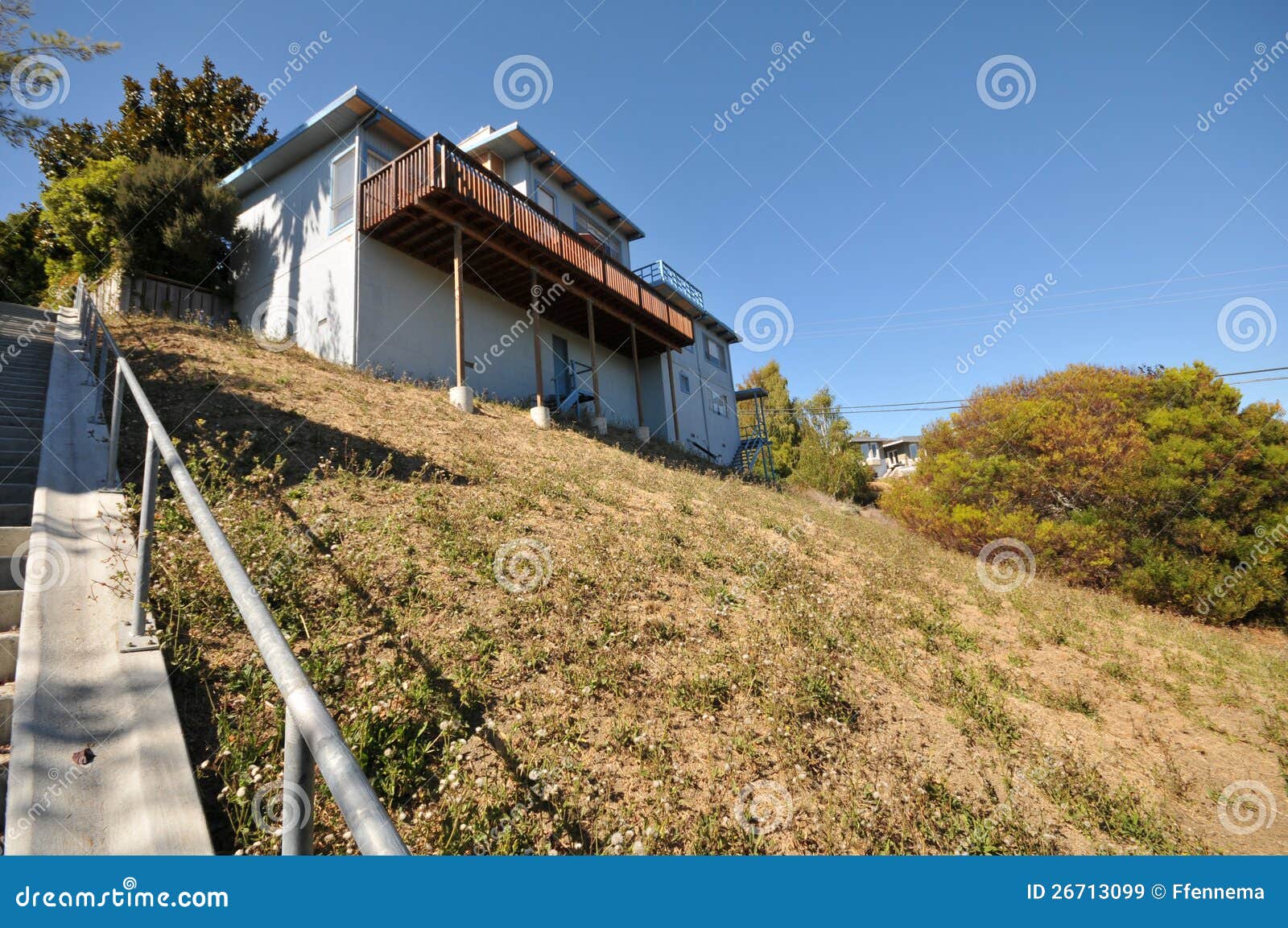 House on a Steep Hill with Stilts Stock Image Image of real, clear