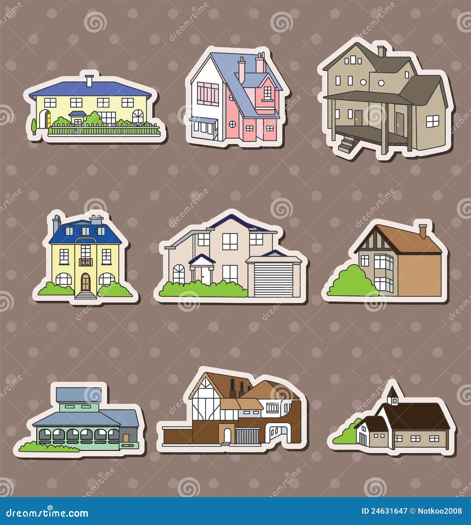 House stickers stock vector. Illustration of cottage 24631647