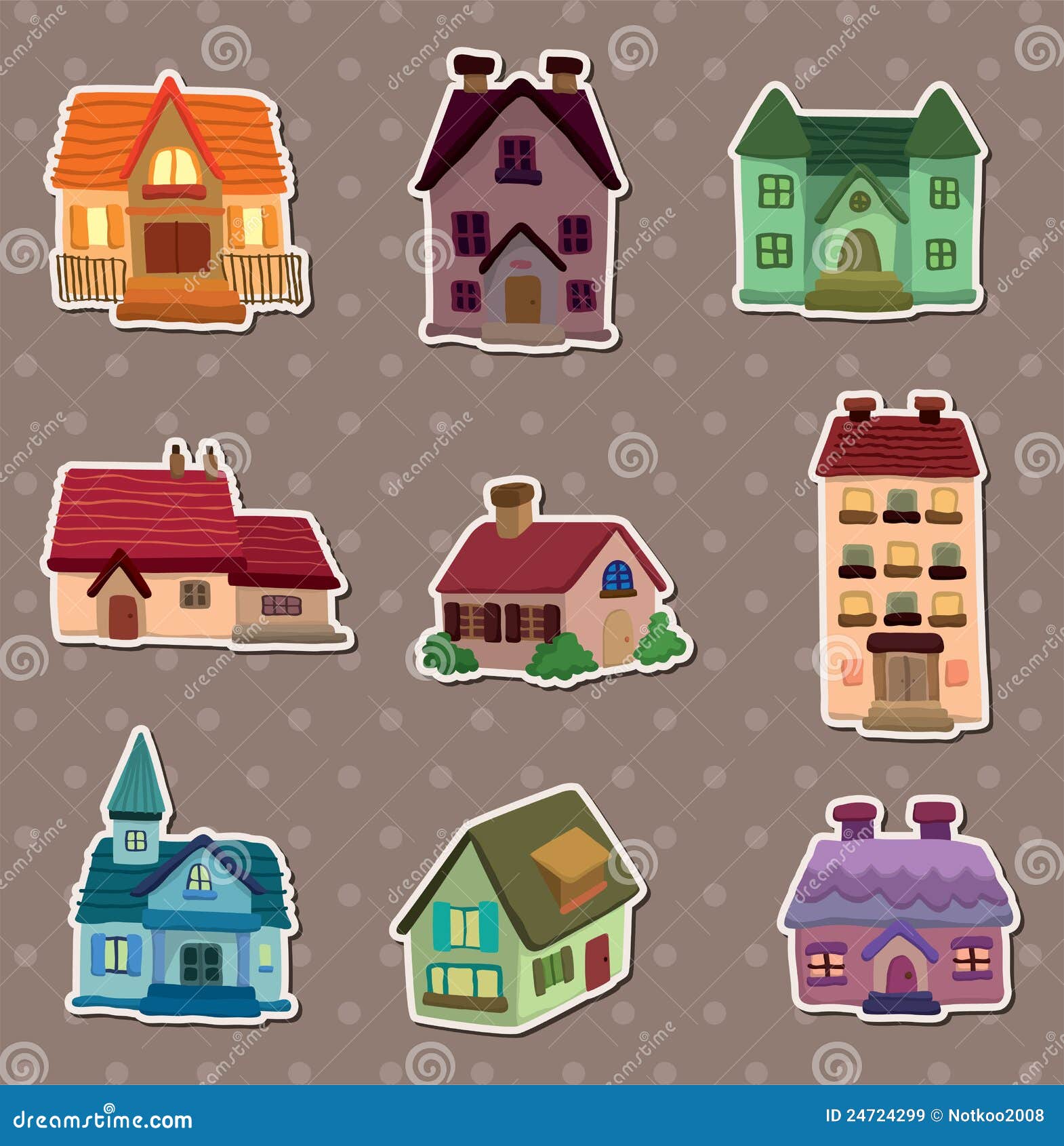 House stickers stock vector. Illustration of city, design 24724299