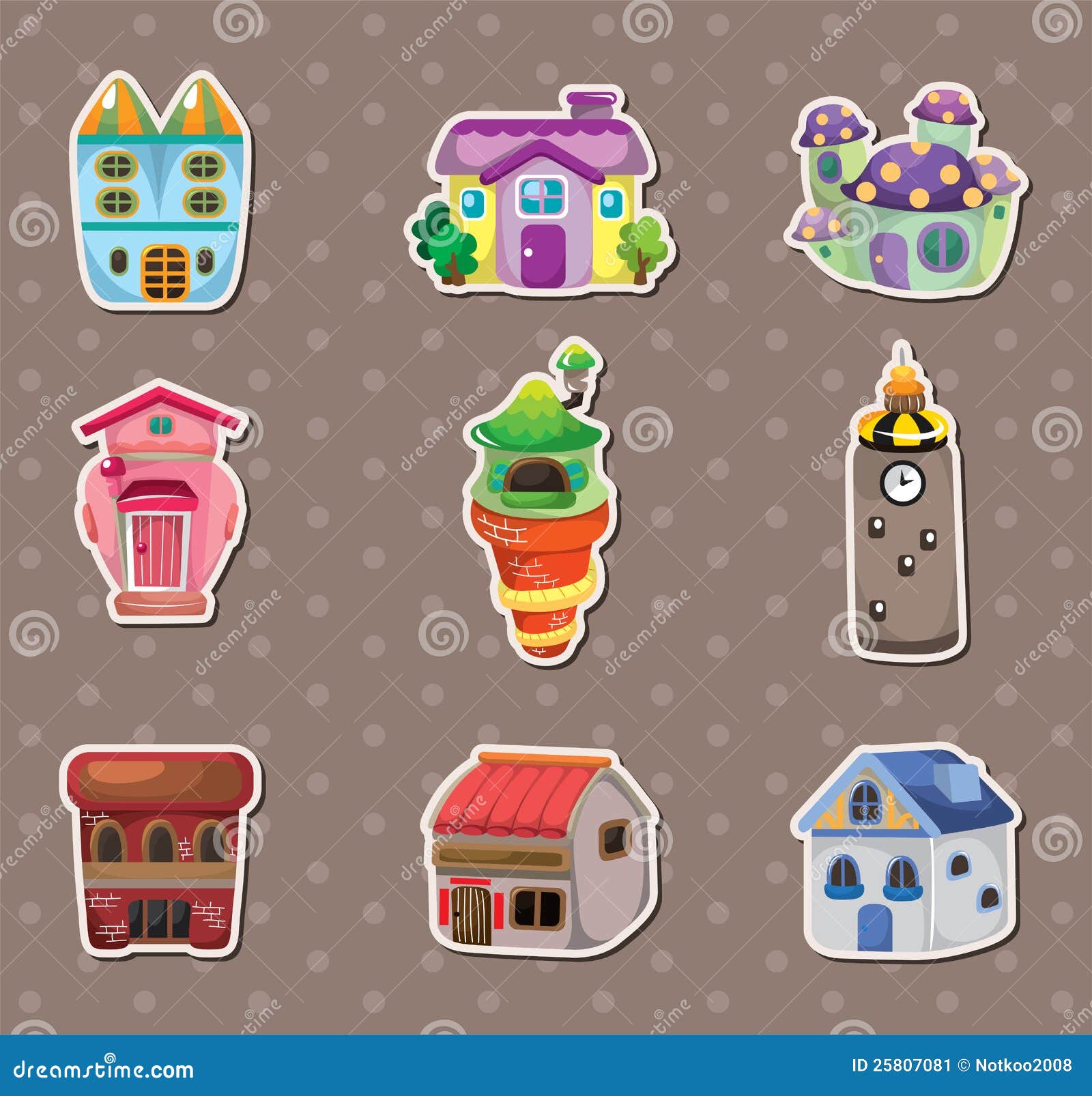 House stickers stock vector. Illustration of design, draw 25807081