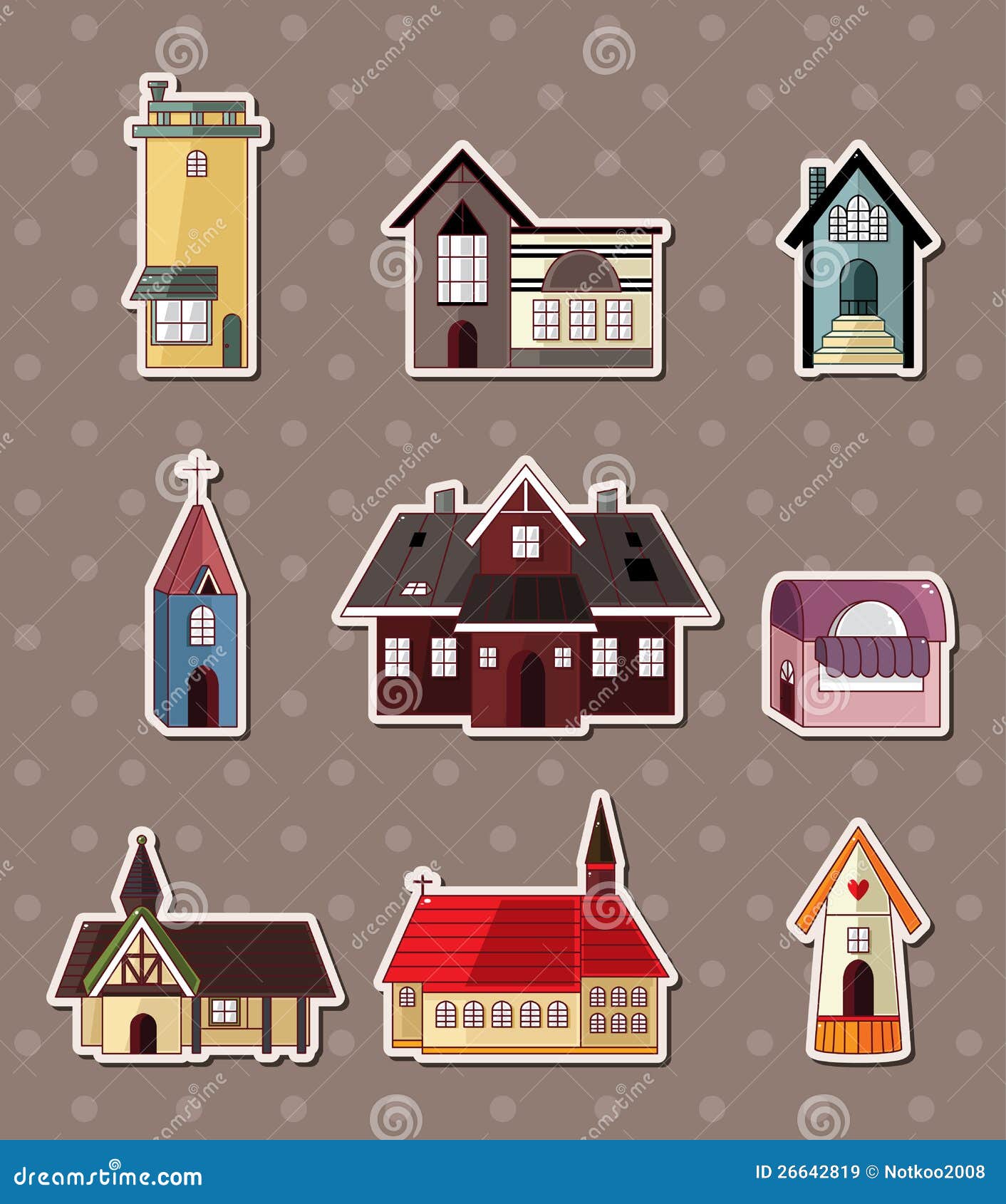 House stickers stock vector. Illustration of cottage 26642819