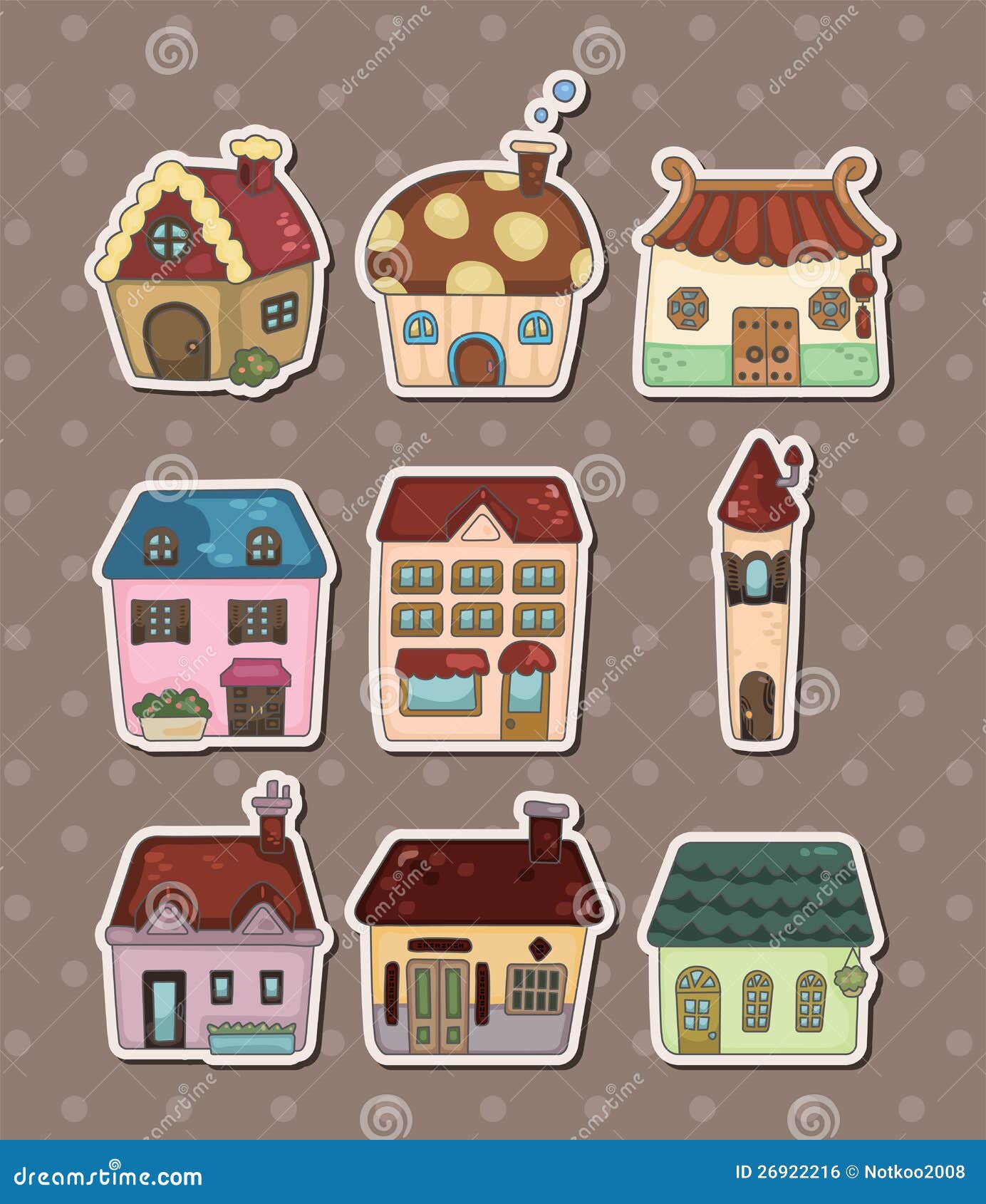 House stickers stock vector. Illustration of icon, adorable 26922216