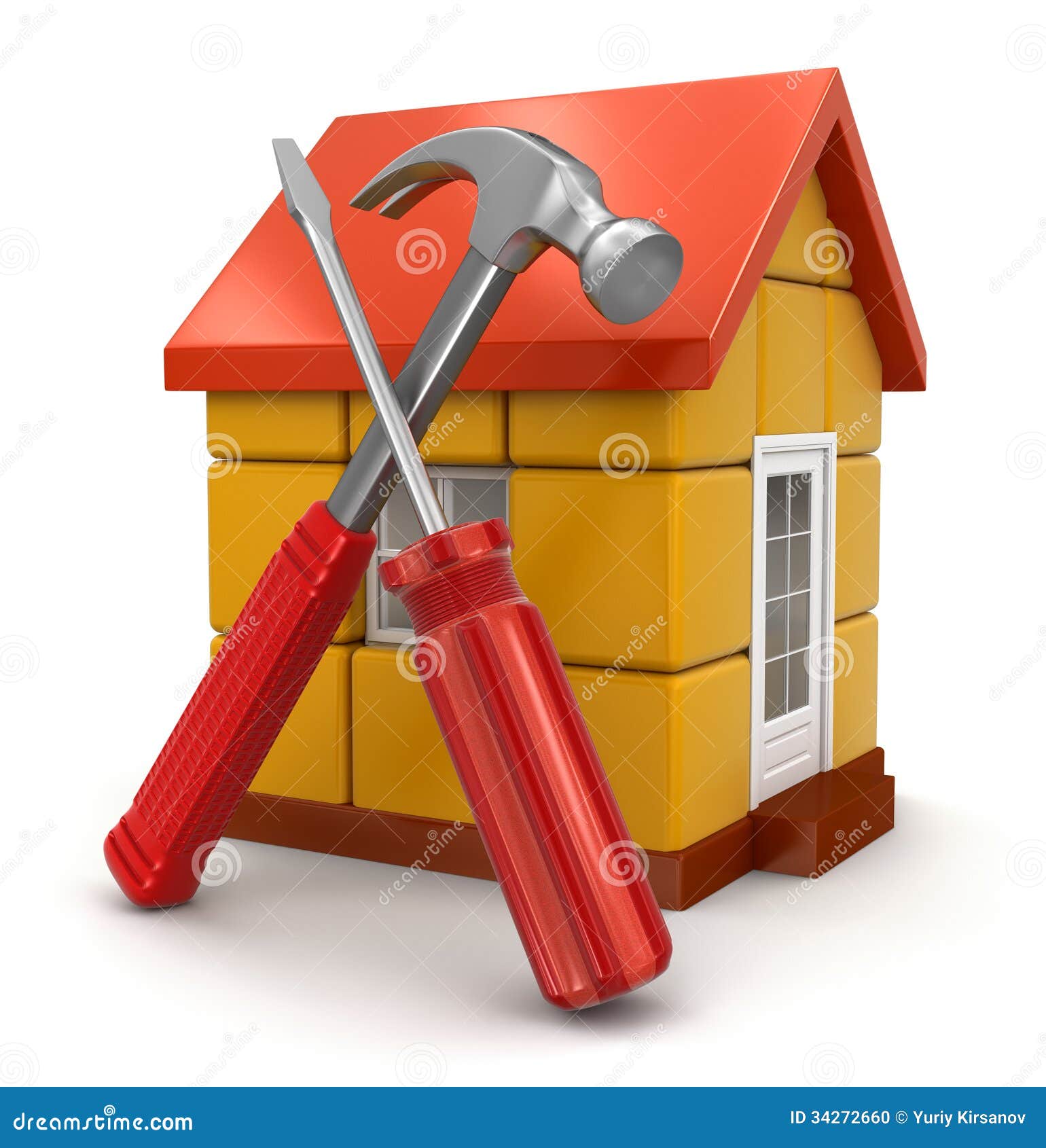 house and tools (clipping path included)