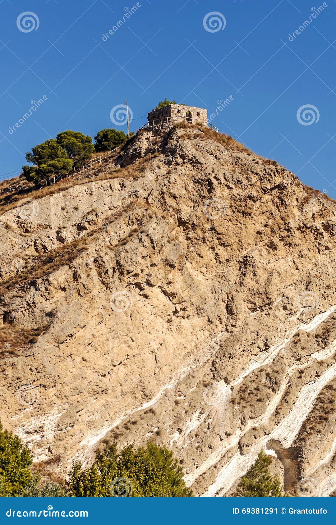 House in top of mountain stock image. Image of house 69381291
