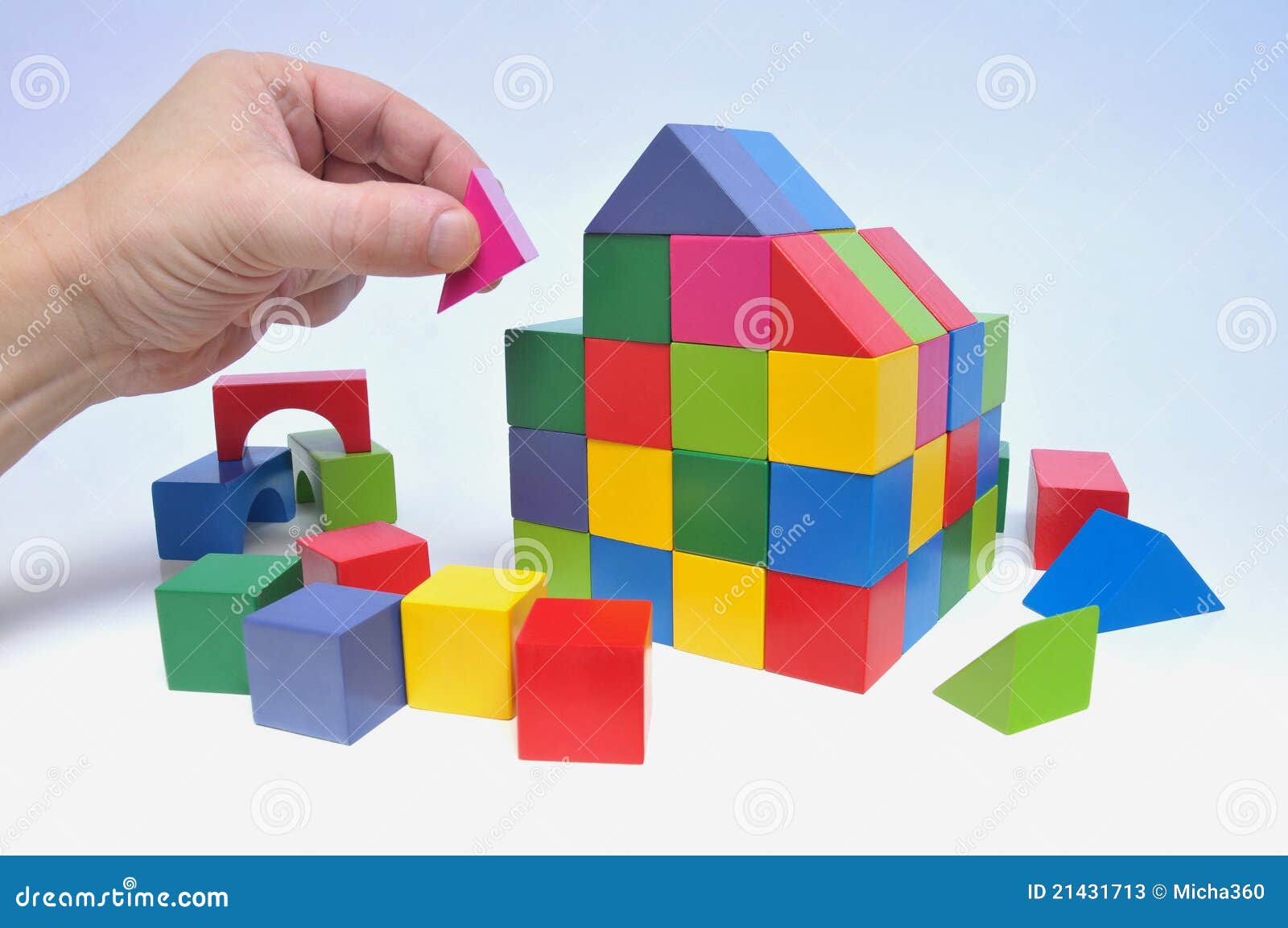 House with toy bricks stock image. Image of multicolored 21431713