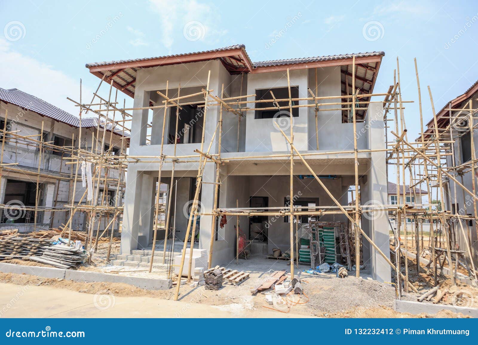 House Under Construction With Autoclaved Aerated Concrete Block Stock Photo Image Of Contractor Autoclaved 132232412