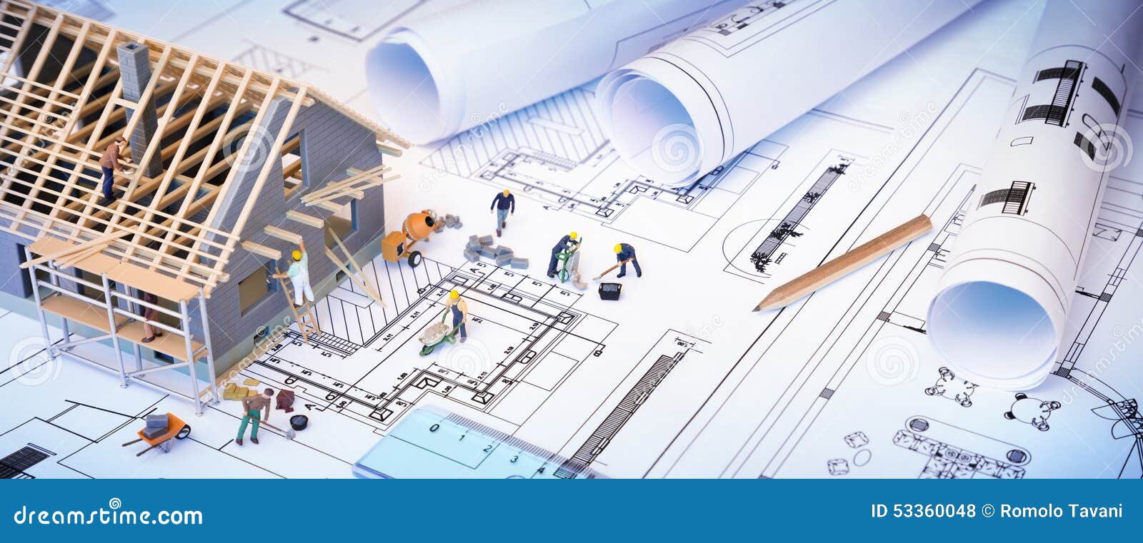 Construction Plan Blueprints Royalty-Free Stock Image | CartoonDealer