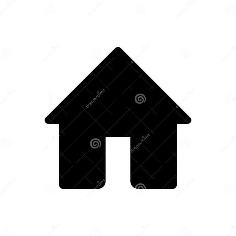 House Vector Icon. Black and White Home Illustration. Solid Linear ...