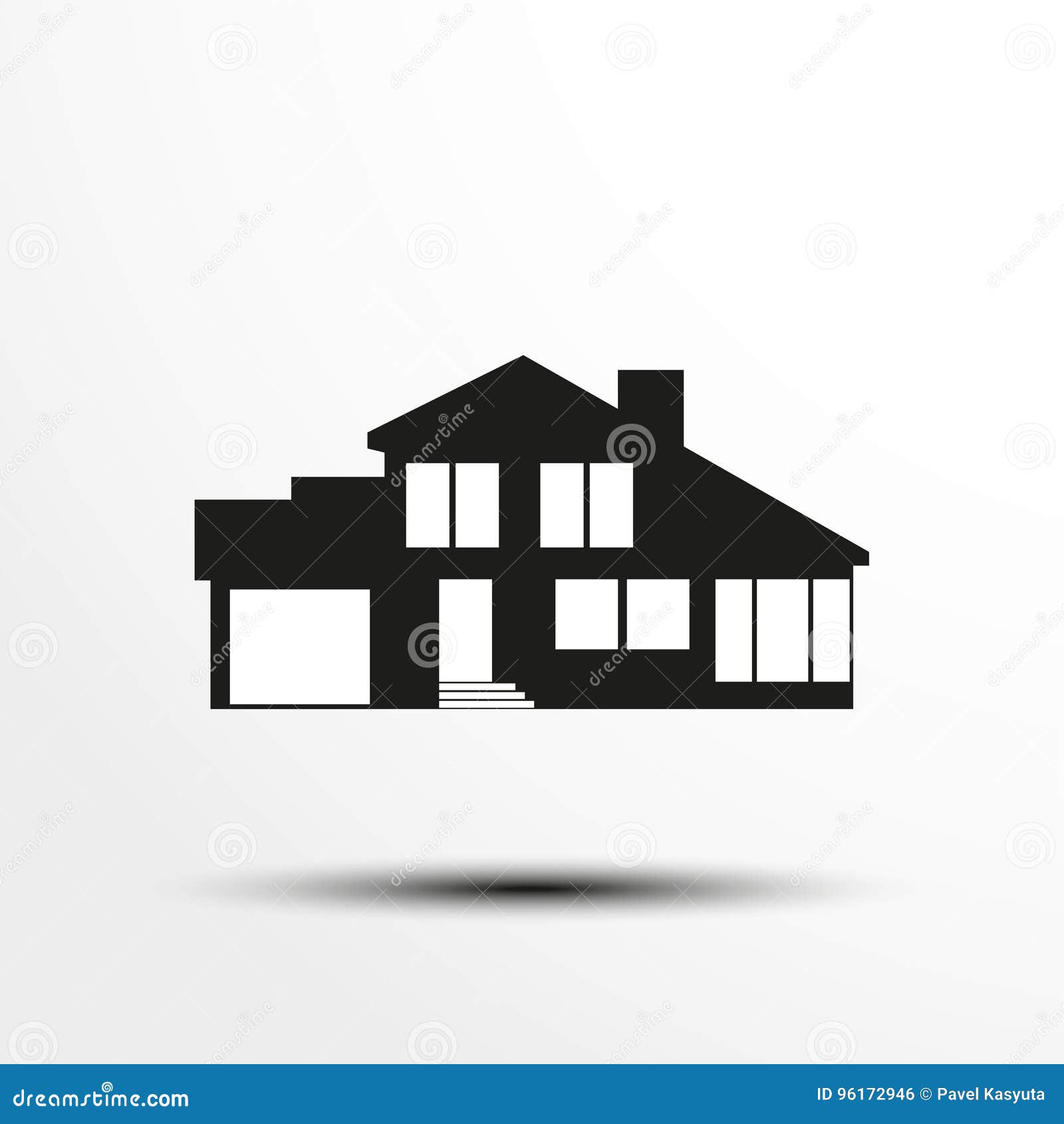 House. Vector Icon. Black and White Vector Image Stock Vector